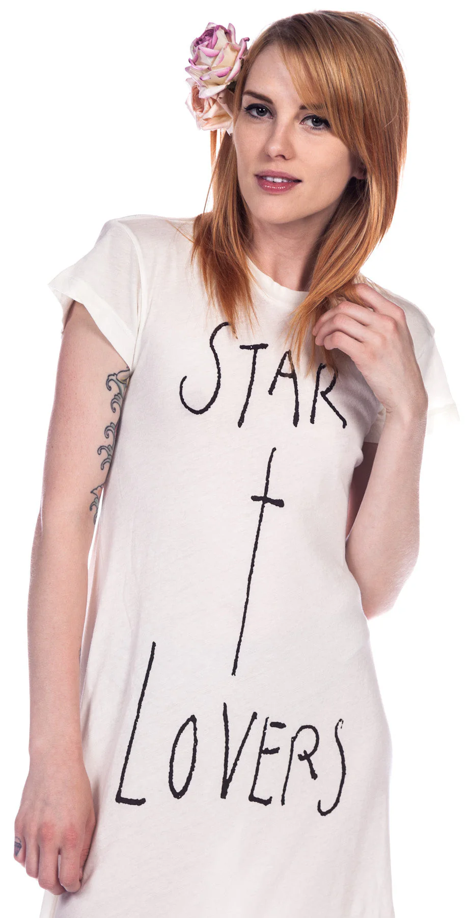 Star Crossed Lovers Grunge T Dress - Pink - Image 5