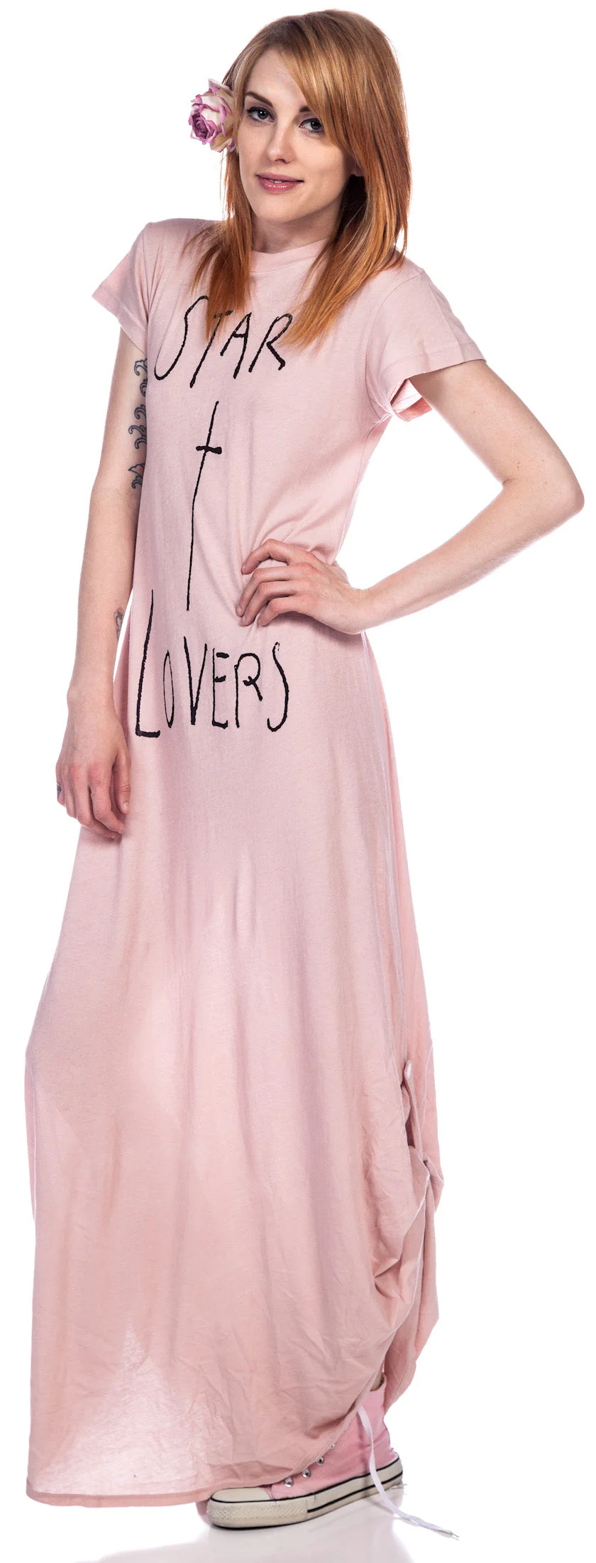 Star Crossed Lovers Grunge T Dress - Pink - Image 6