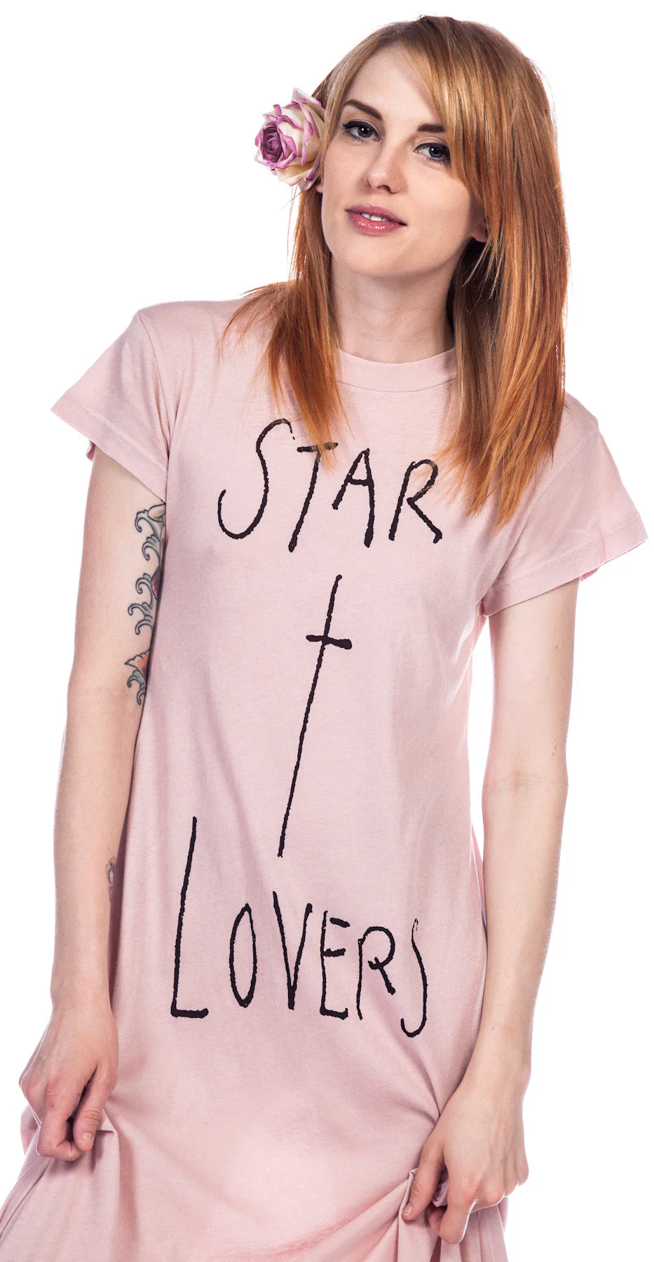 Star Crossed Lovers Grunge T Dress - Pink - Image 8