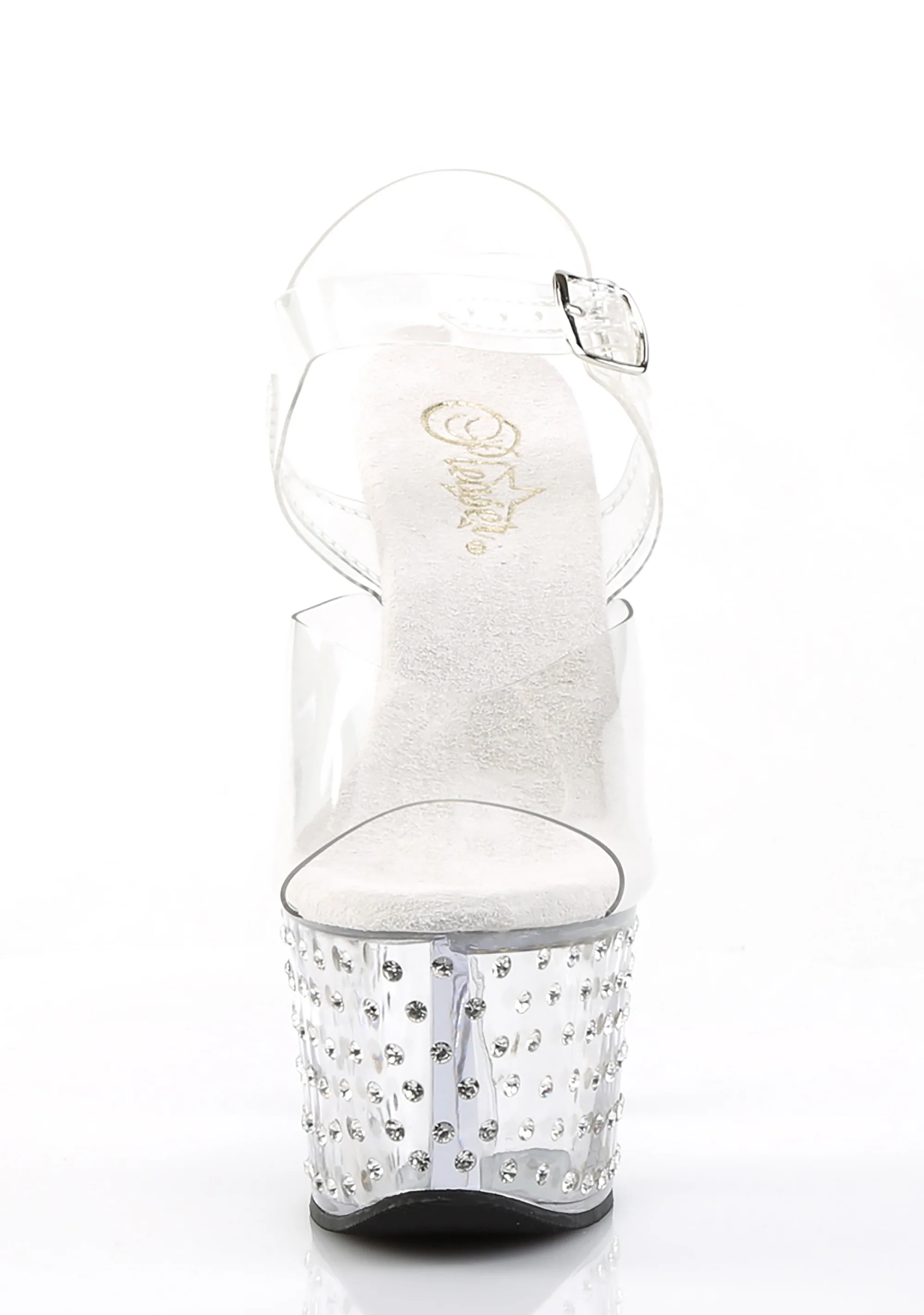 Stardust-708 Platform Ankle Strap Sandals-Clear - Image 3