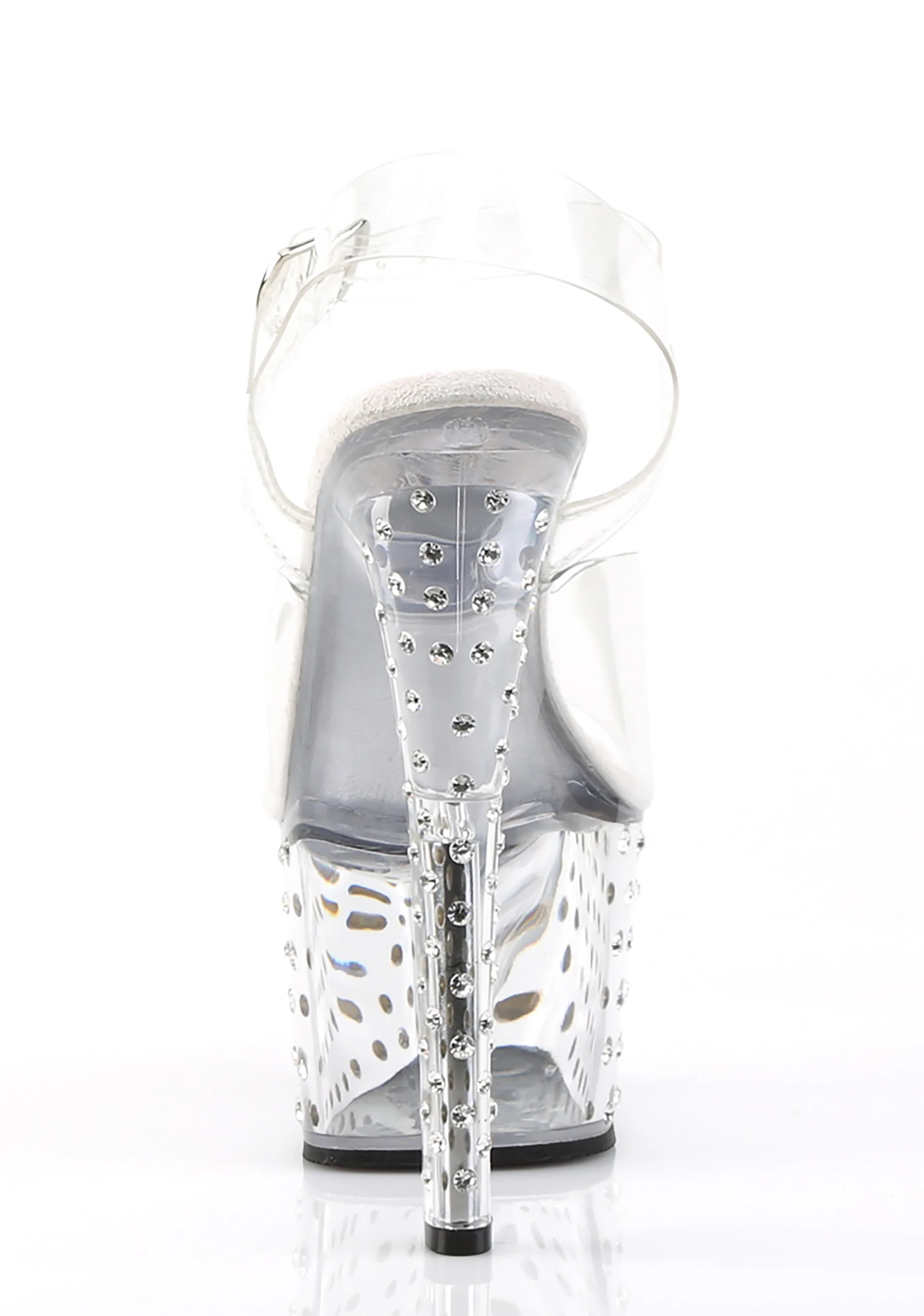 Stardust-708 Platform Ankle Strap Sandals-Clear - Image 4
