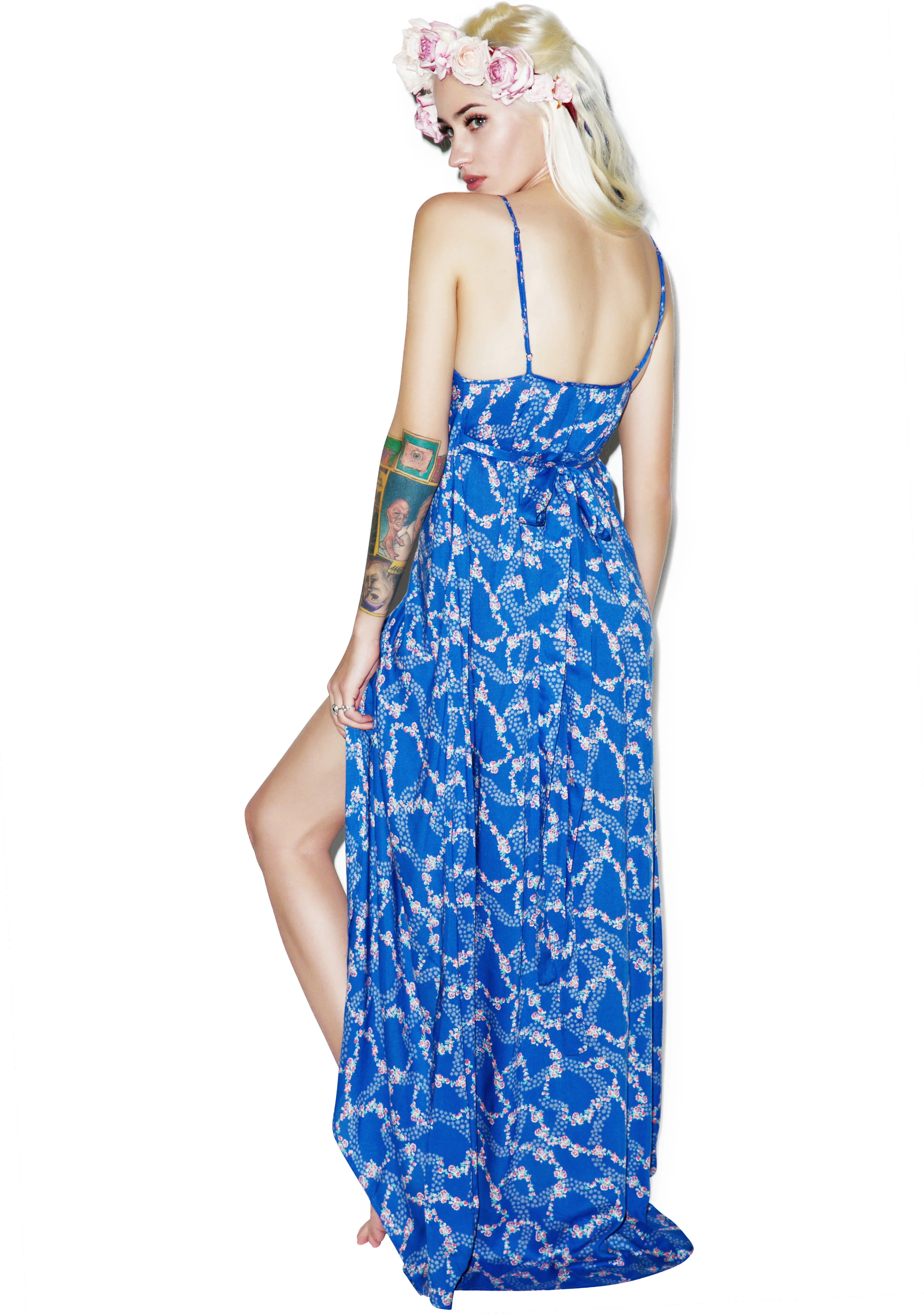 Starry Blue Floral Atlantis Wrap Dress - Image 5