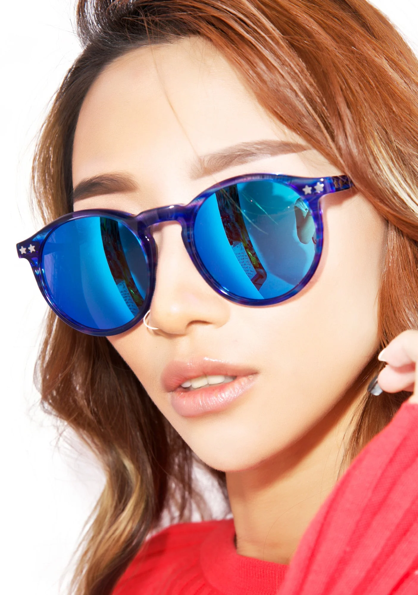 Steff Deluxe Frame Sunglasses - Red - Image 15