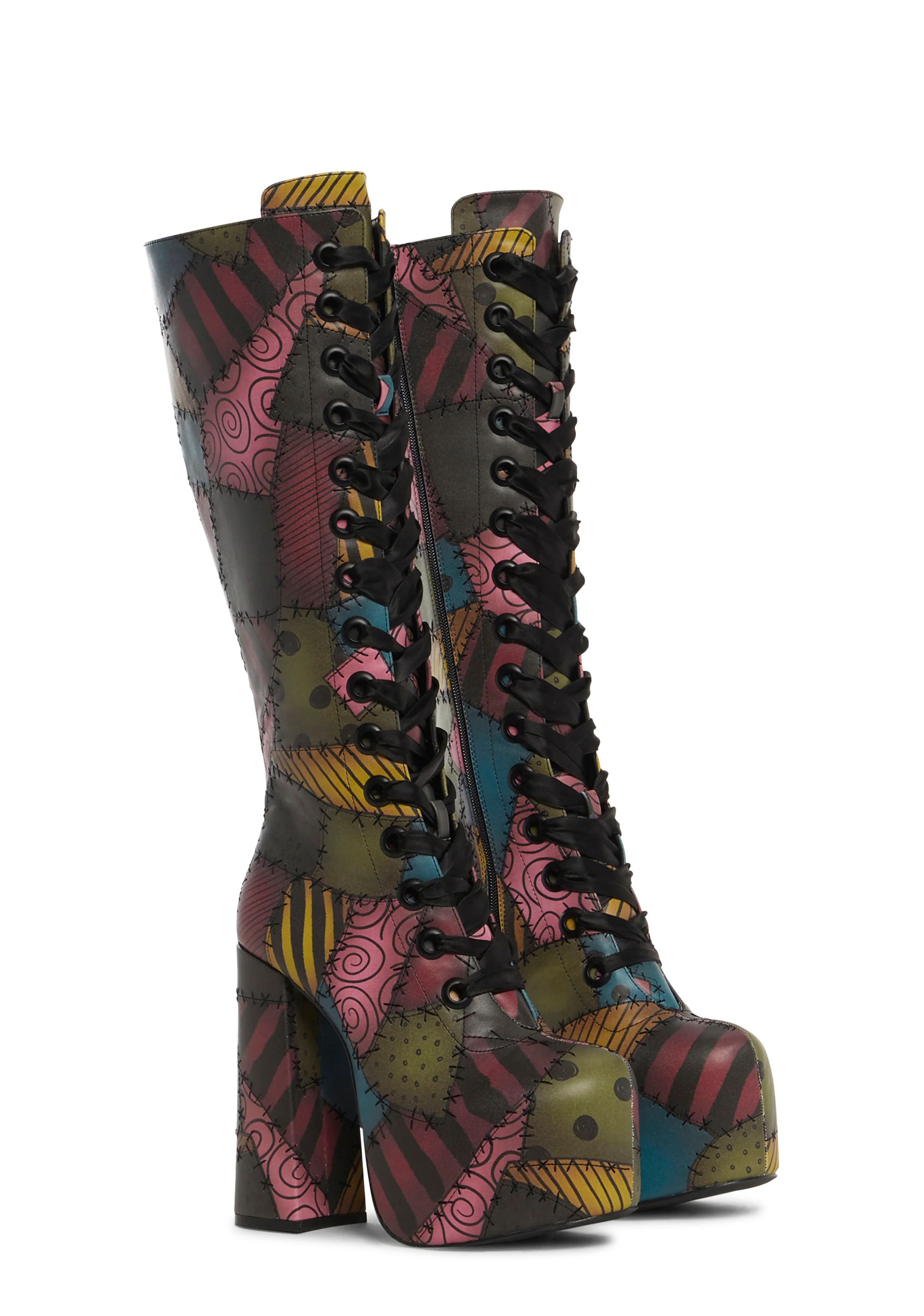 Stitched-Up Style Platform Boots - Image 3