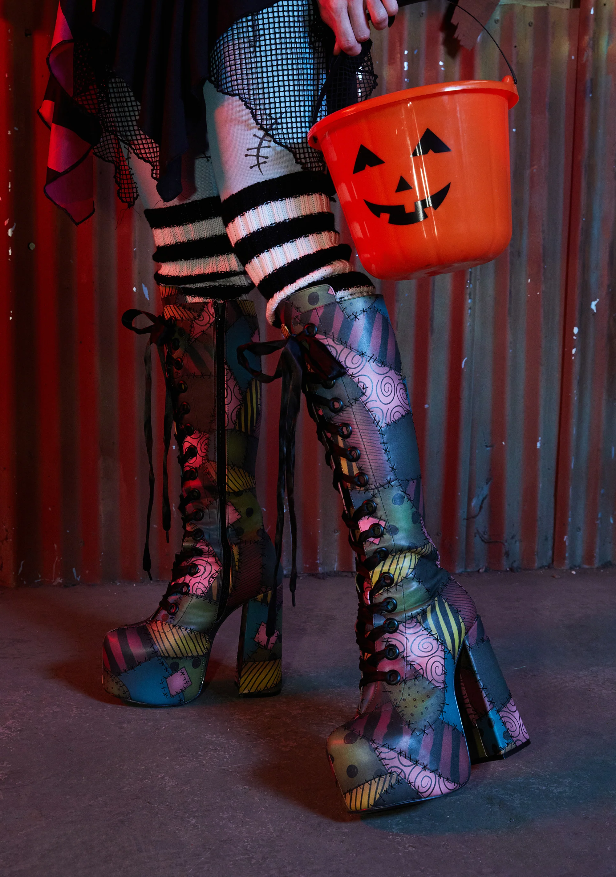 Stitched-Up Style Platform Boots - Image 6