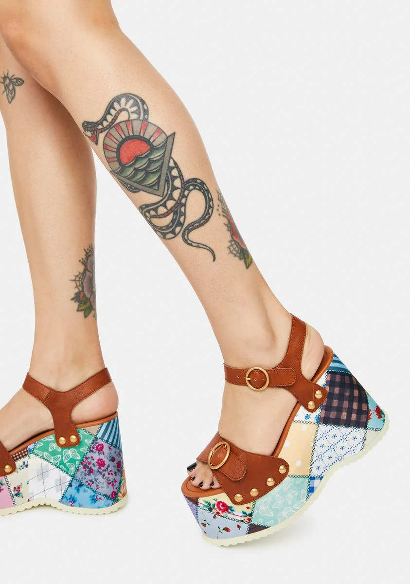 Stitched With Love Patchwork Sandals - Image 3