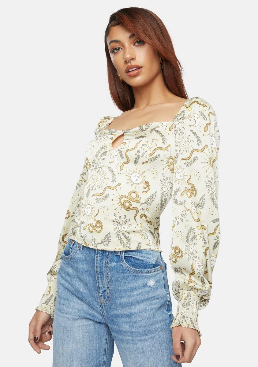 Stone Sun Moon Smocked Blouse - Image 2