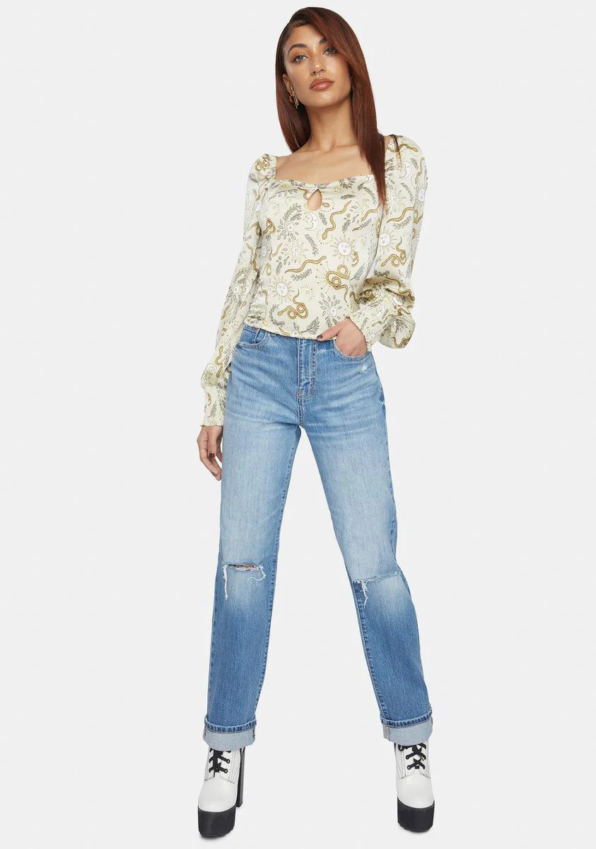 Stone Sun Moon Smocked Blouse - Image 3