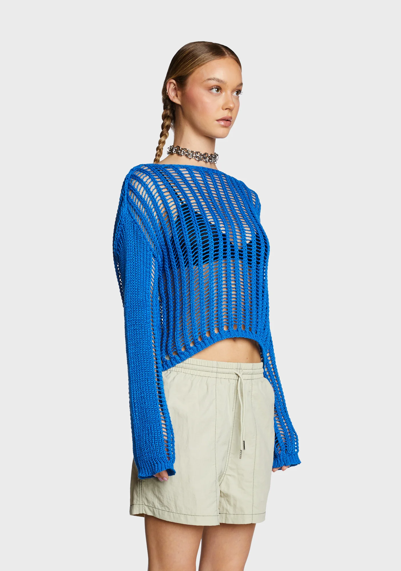 Strange Days Knit Sweater - Blue - Image 3