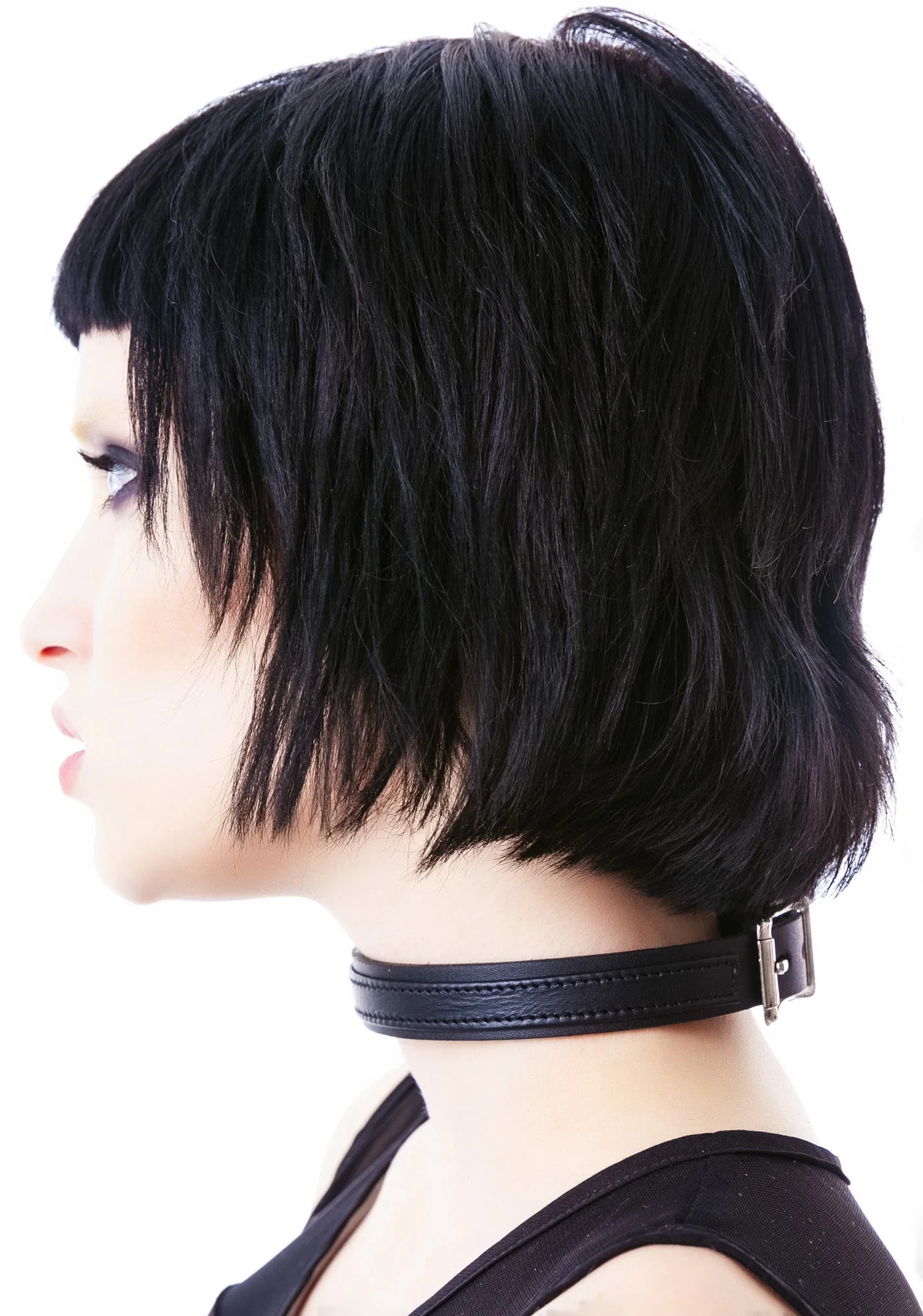 Strap Tease Leather Choker - Red - Image 13