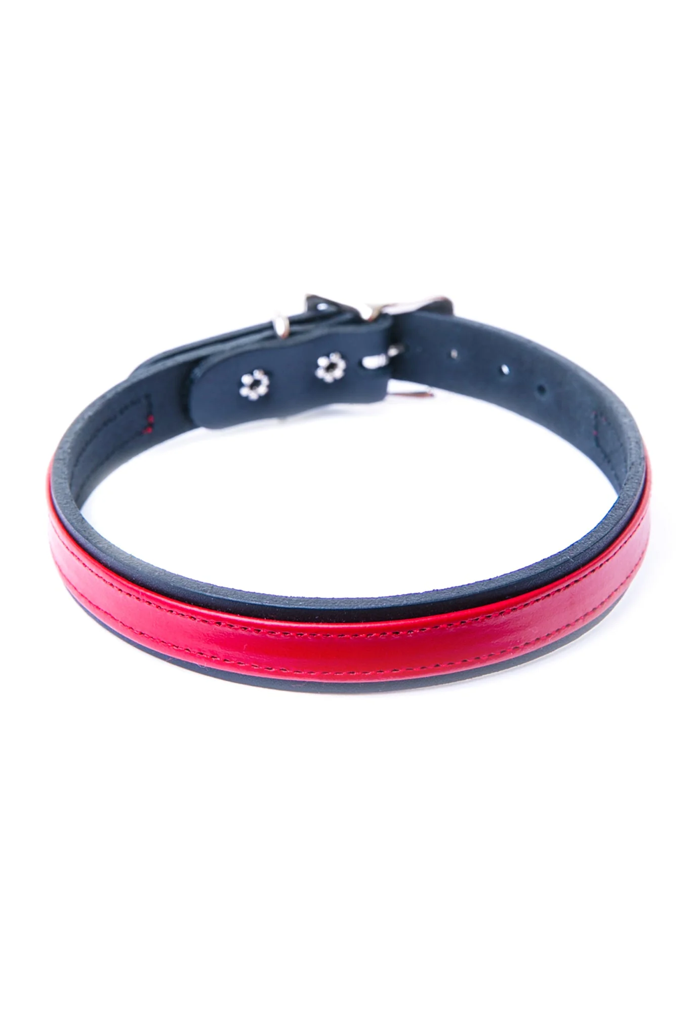 Strap Tease Leather Choker - Red - Image 6