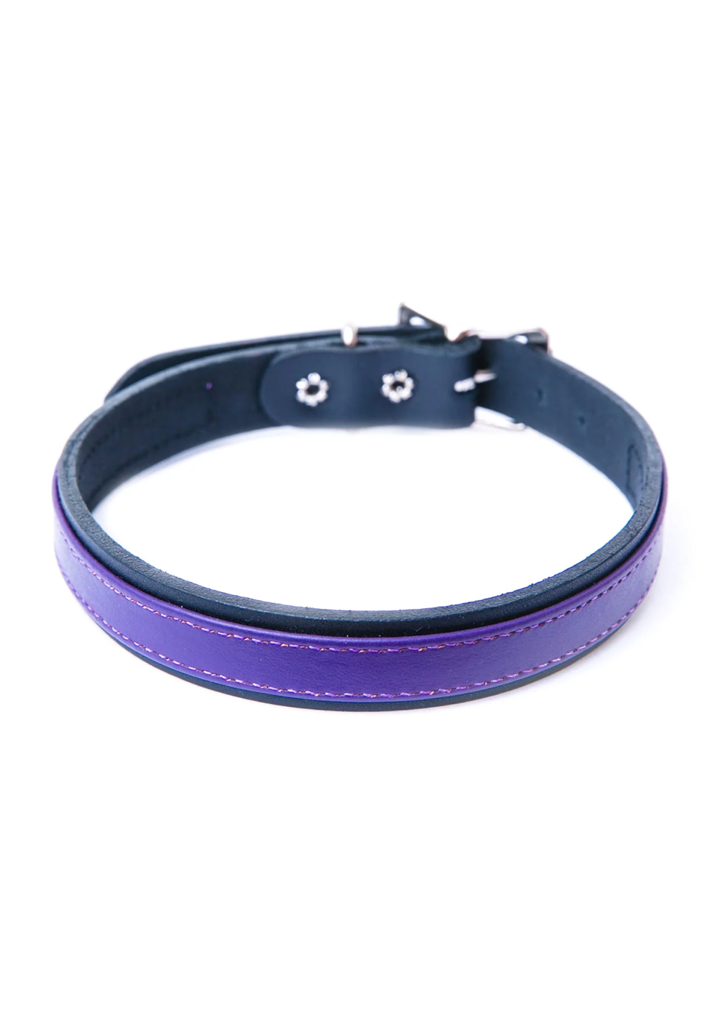 Strap Tease Leather Choker - Purple - Image 17