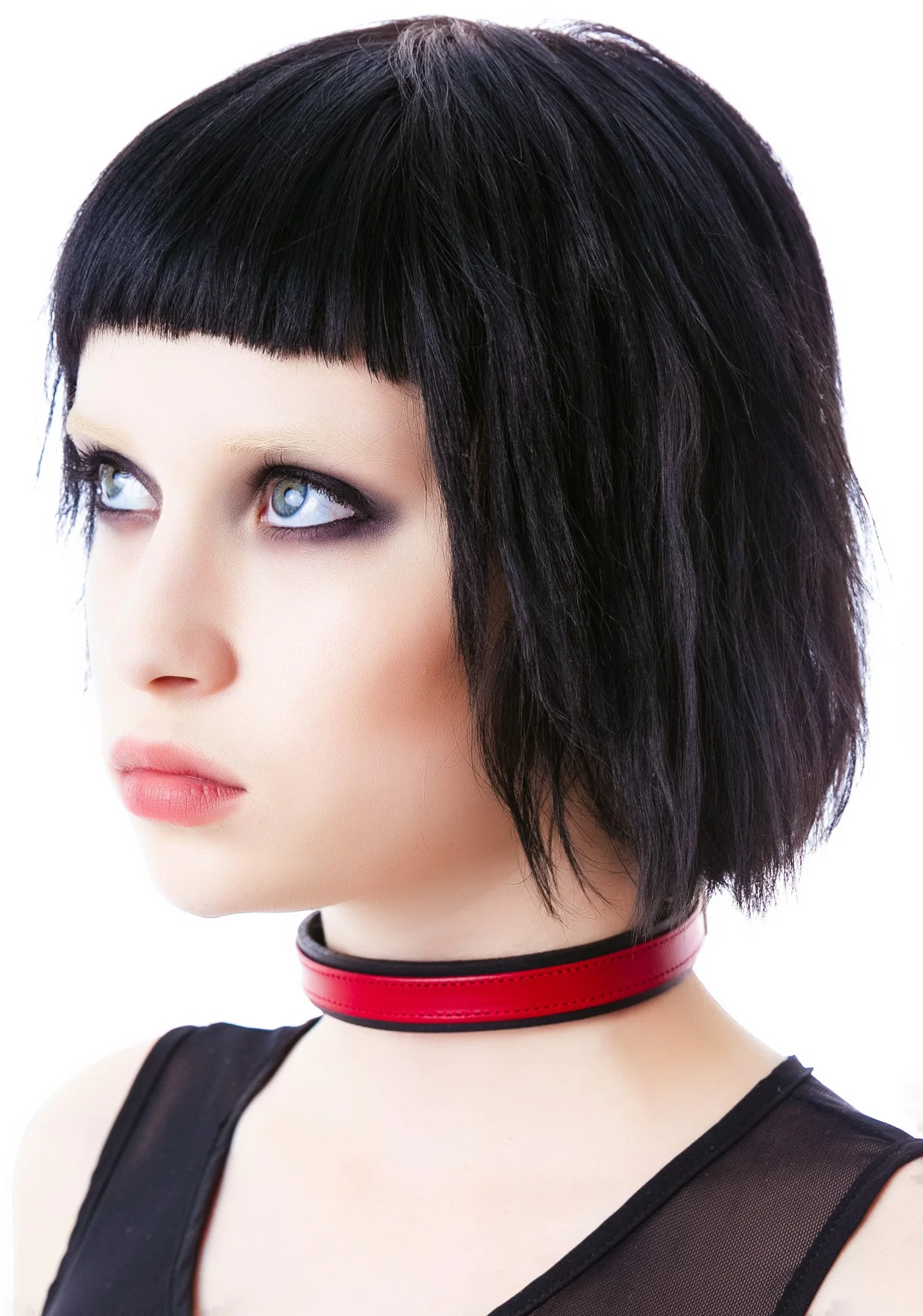 Strap Tease Leather Choker - Purple - Image 8