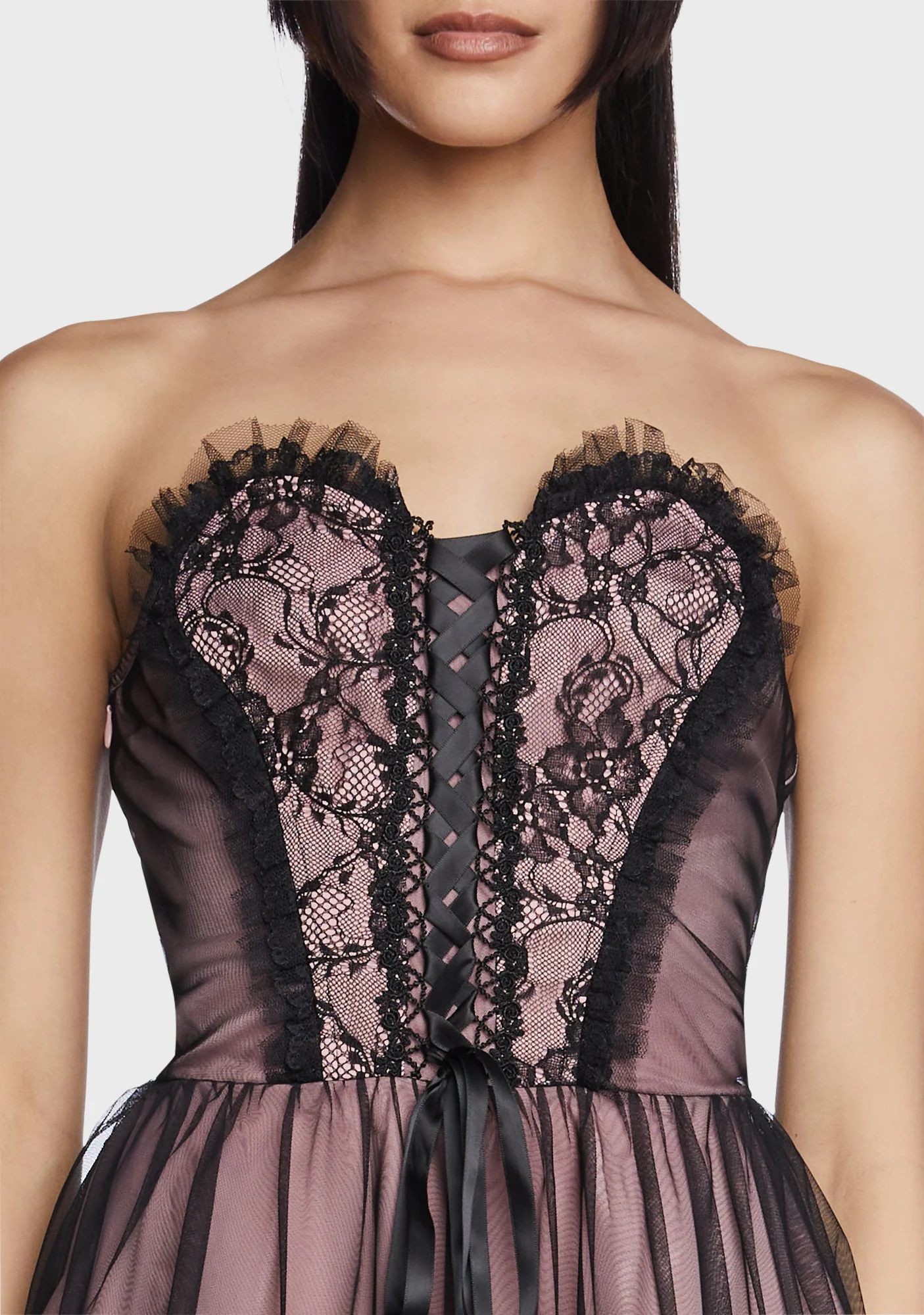 Strapless Tiered Mini Dress - Image 2