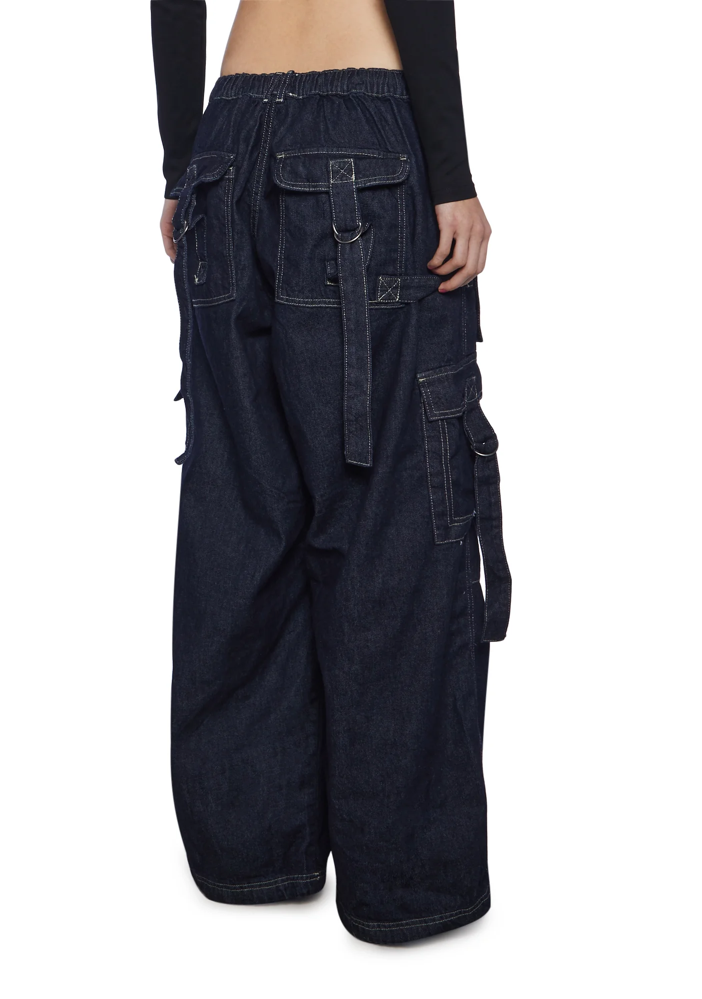 Strappy Cargo Denim Jeans - Image 4