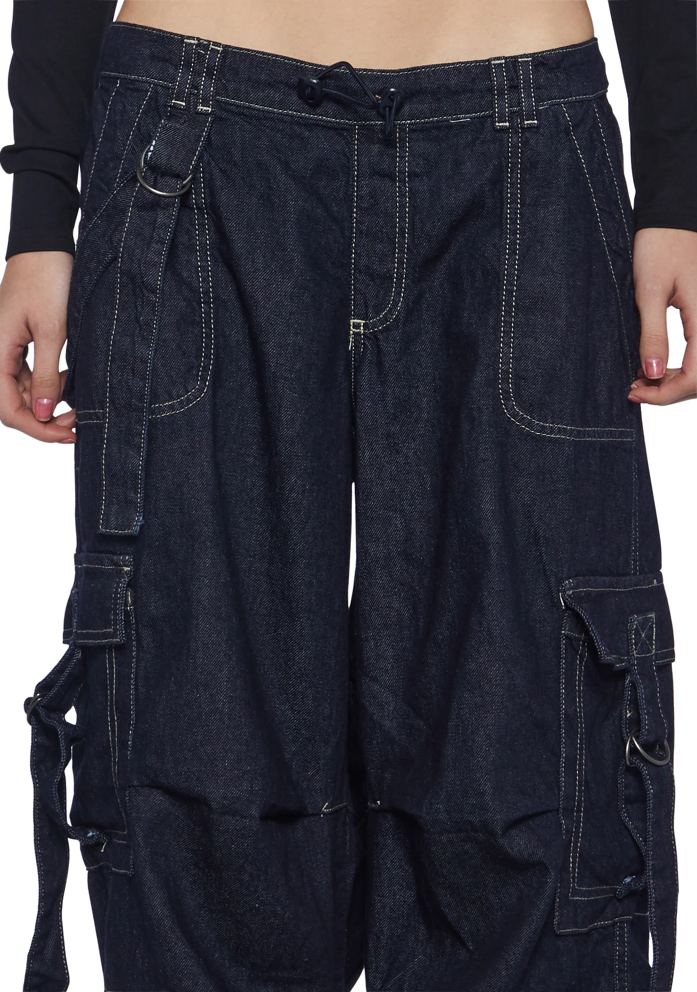 Strappy Cargo Denim Jeans - Image 5