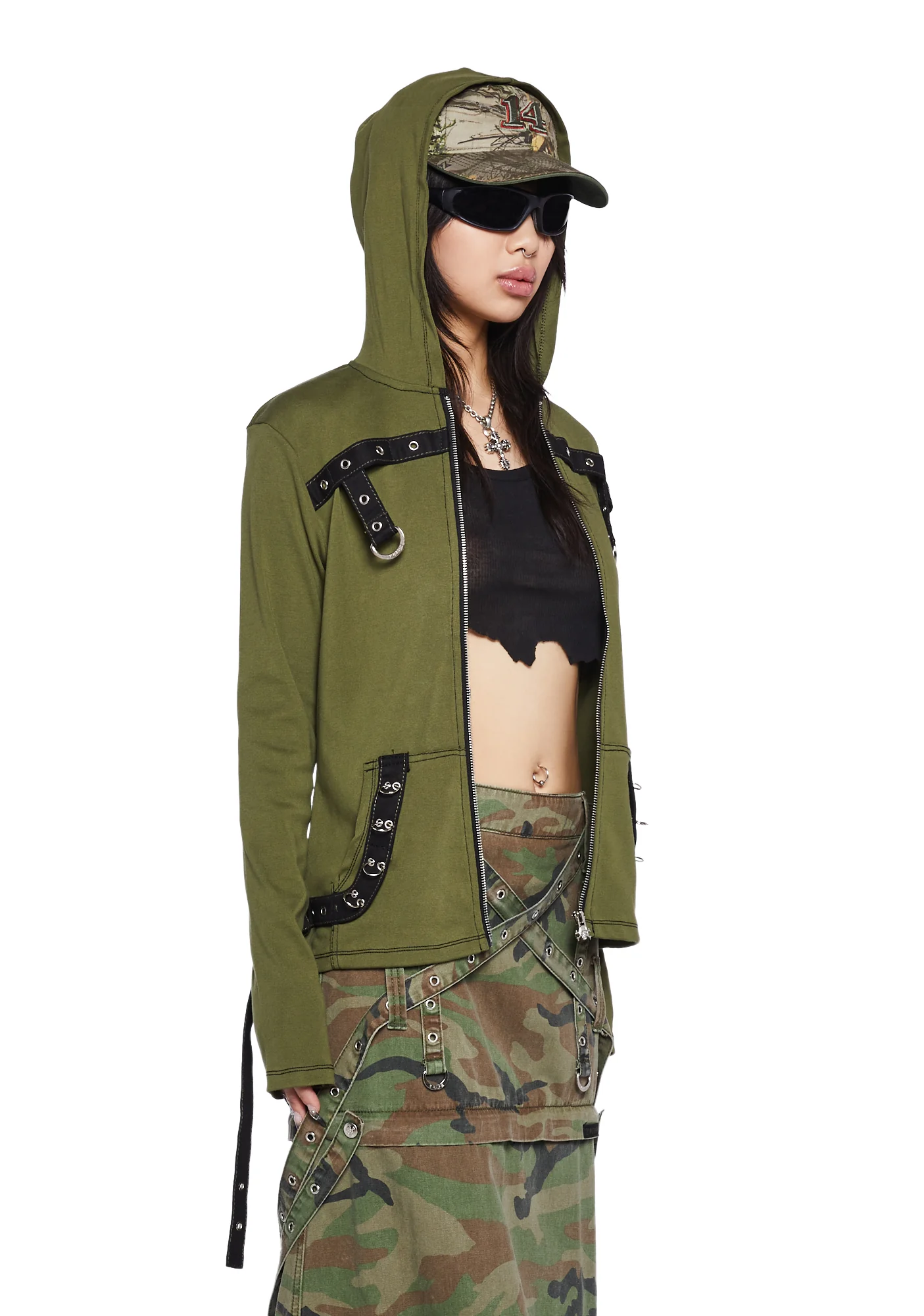 Strappy Zip-Up Hoodie - Image 3