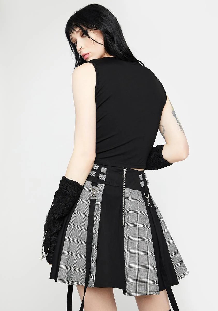 Straps Pleated Skirt - Image 4
