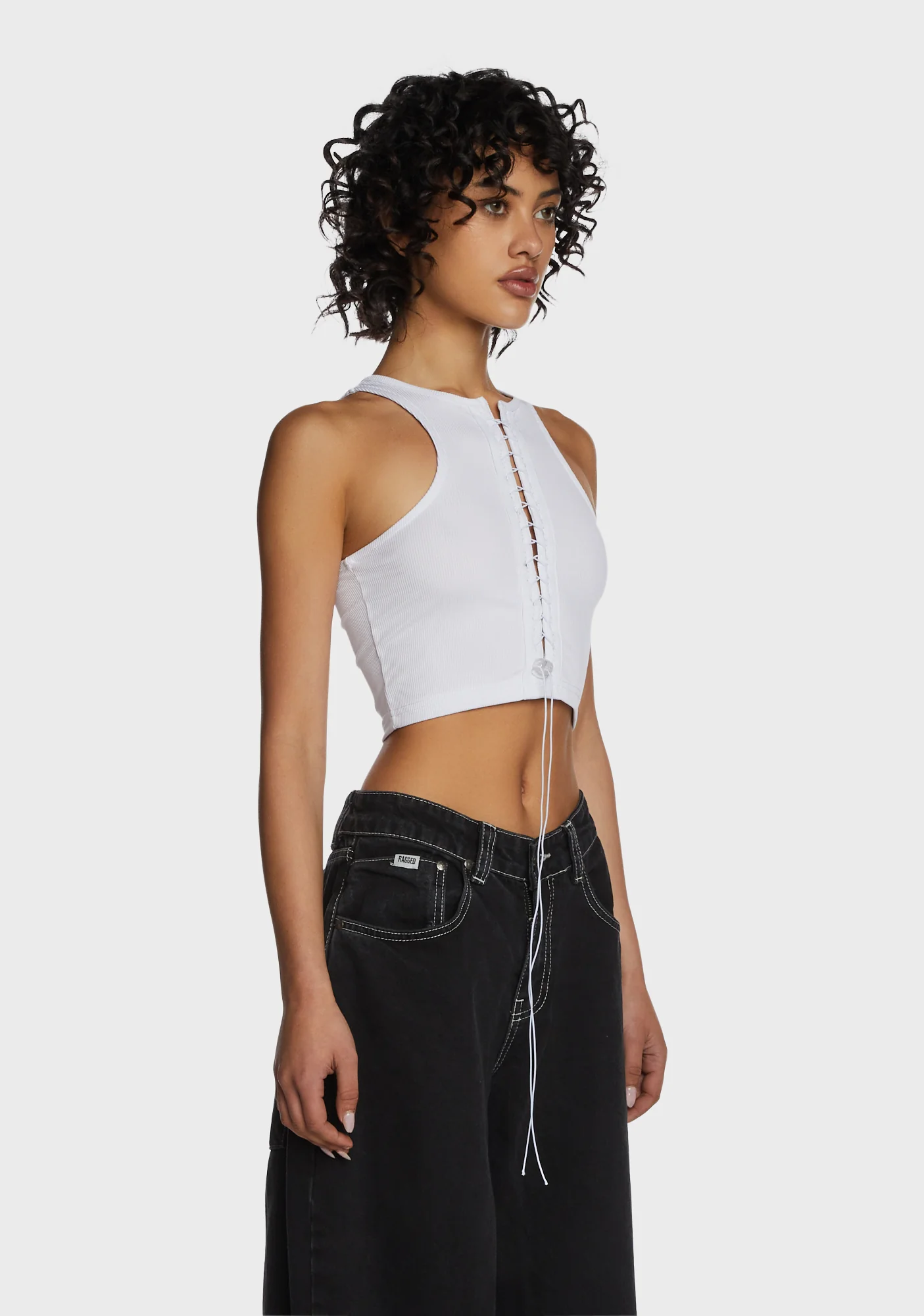 Street Aura Crop Top - White - Image 5