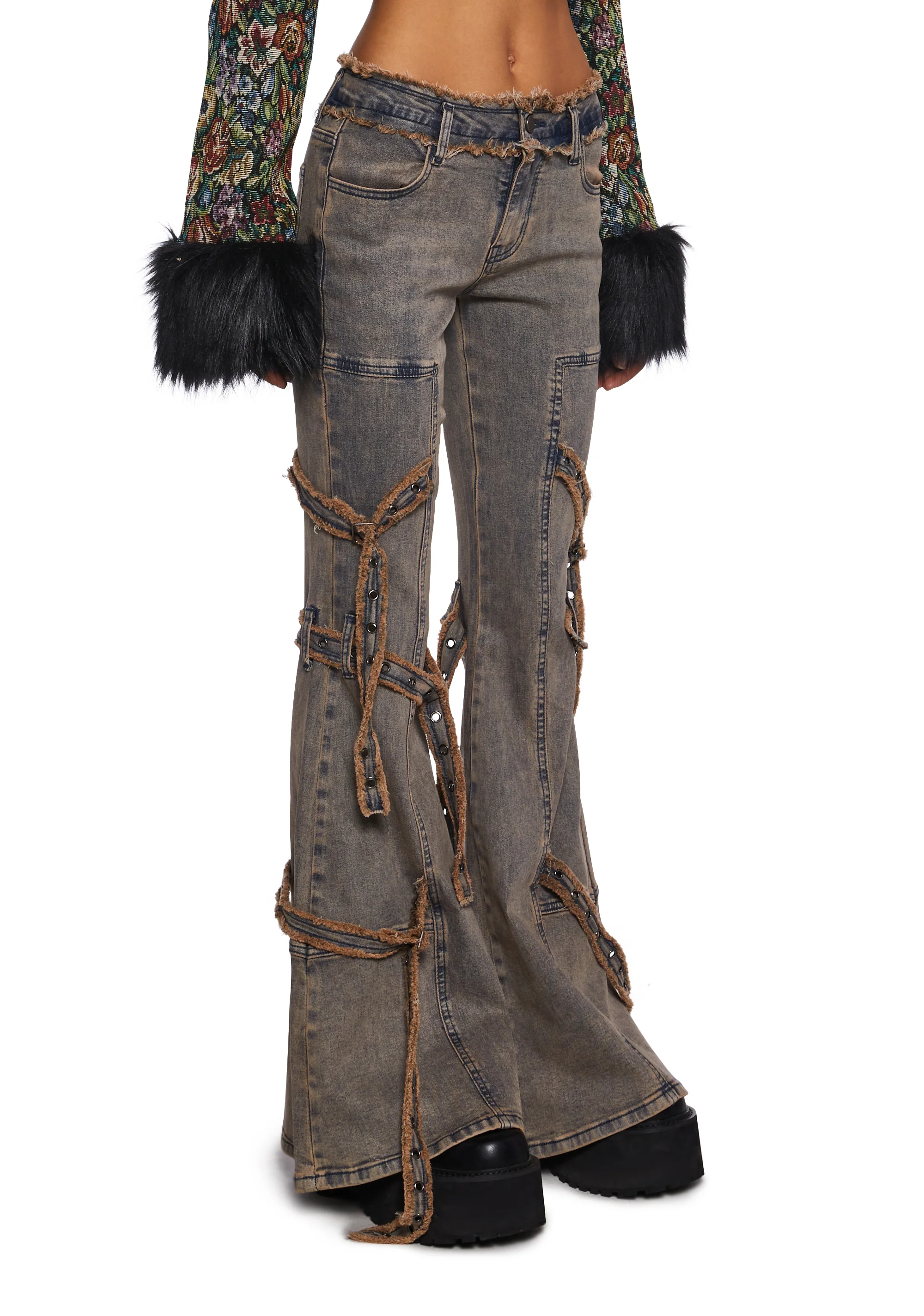 Street Takeover Bondage Denim Pants - Image 3