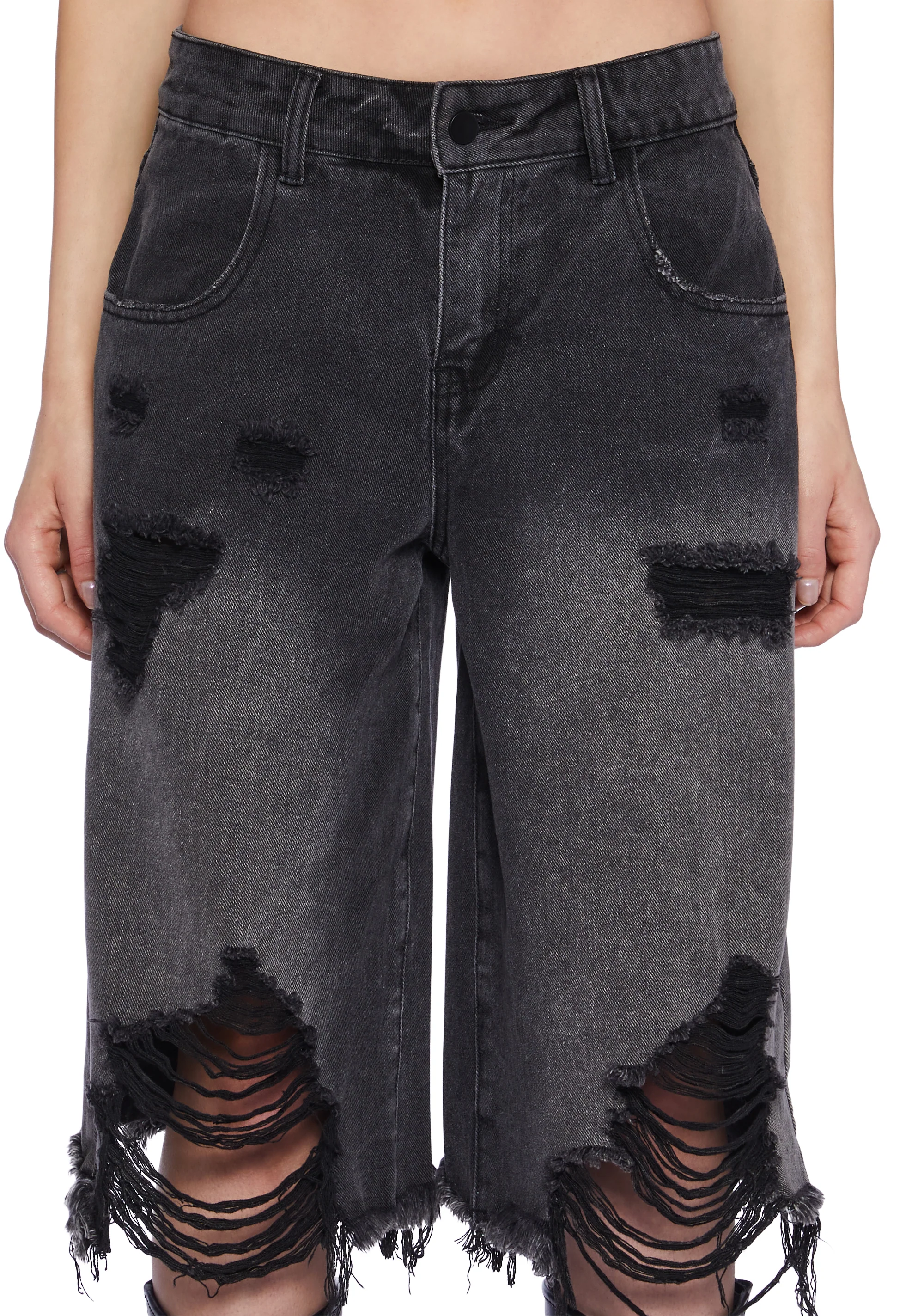 Streetwise Maven Denim Shorts - Black - Image 5