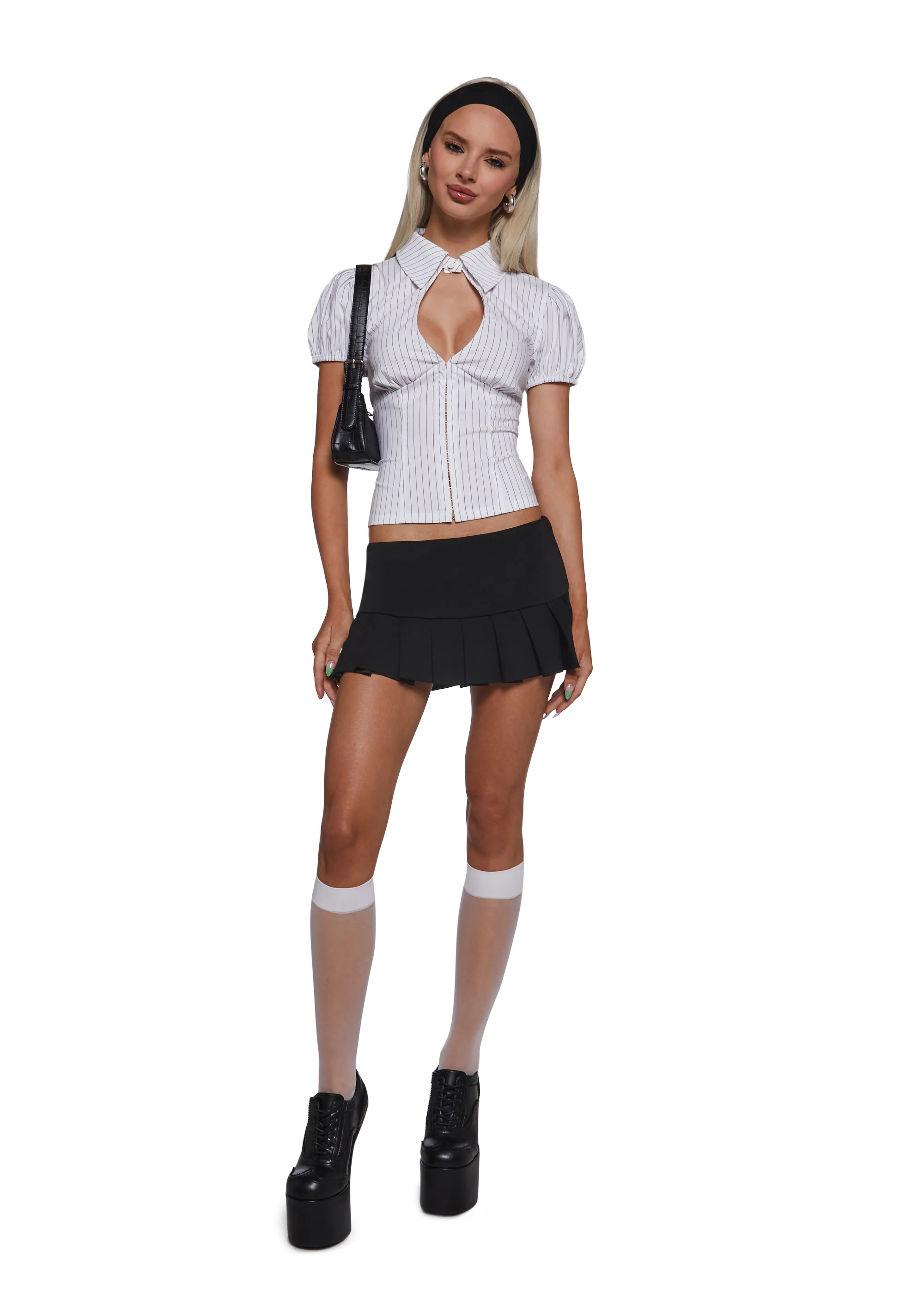Absolute Trend Poplin Blouse - Black/White - Image 2