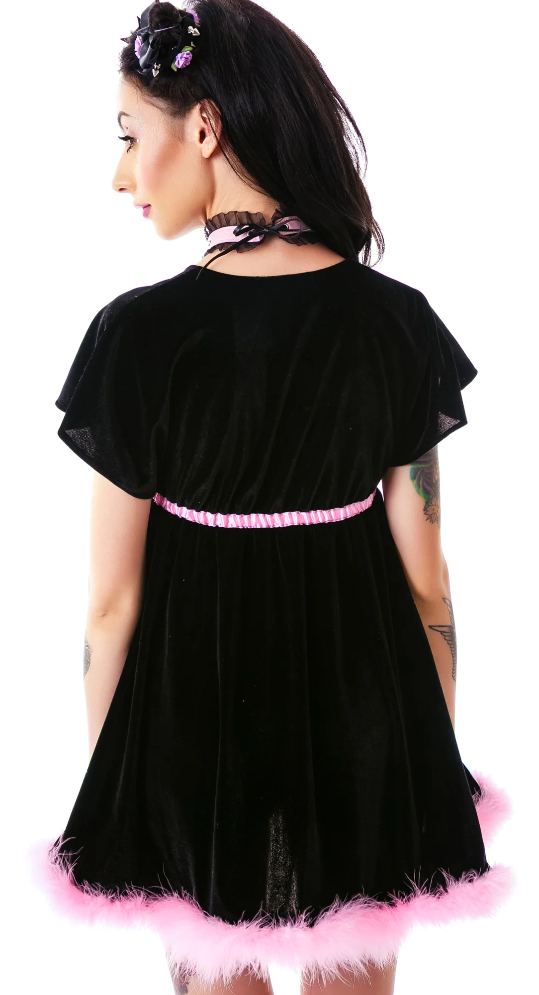 Stretch Velvet Empire Dress - Image 2