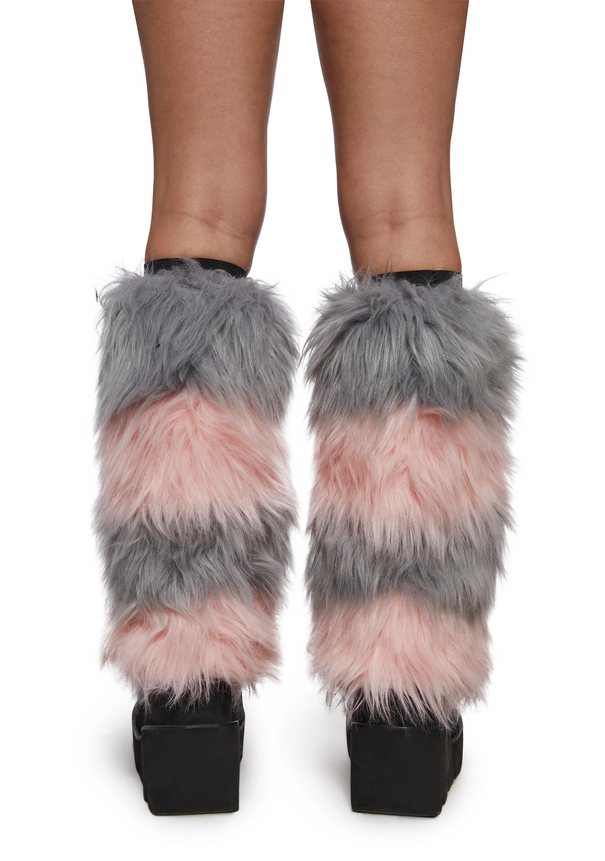Your Digits Striped Fur Leg Warmers - Image 2