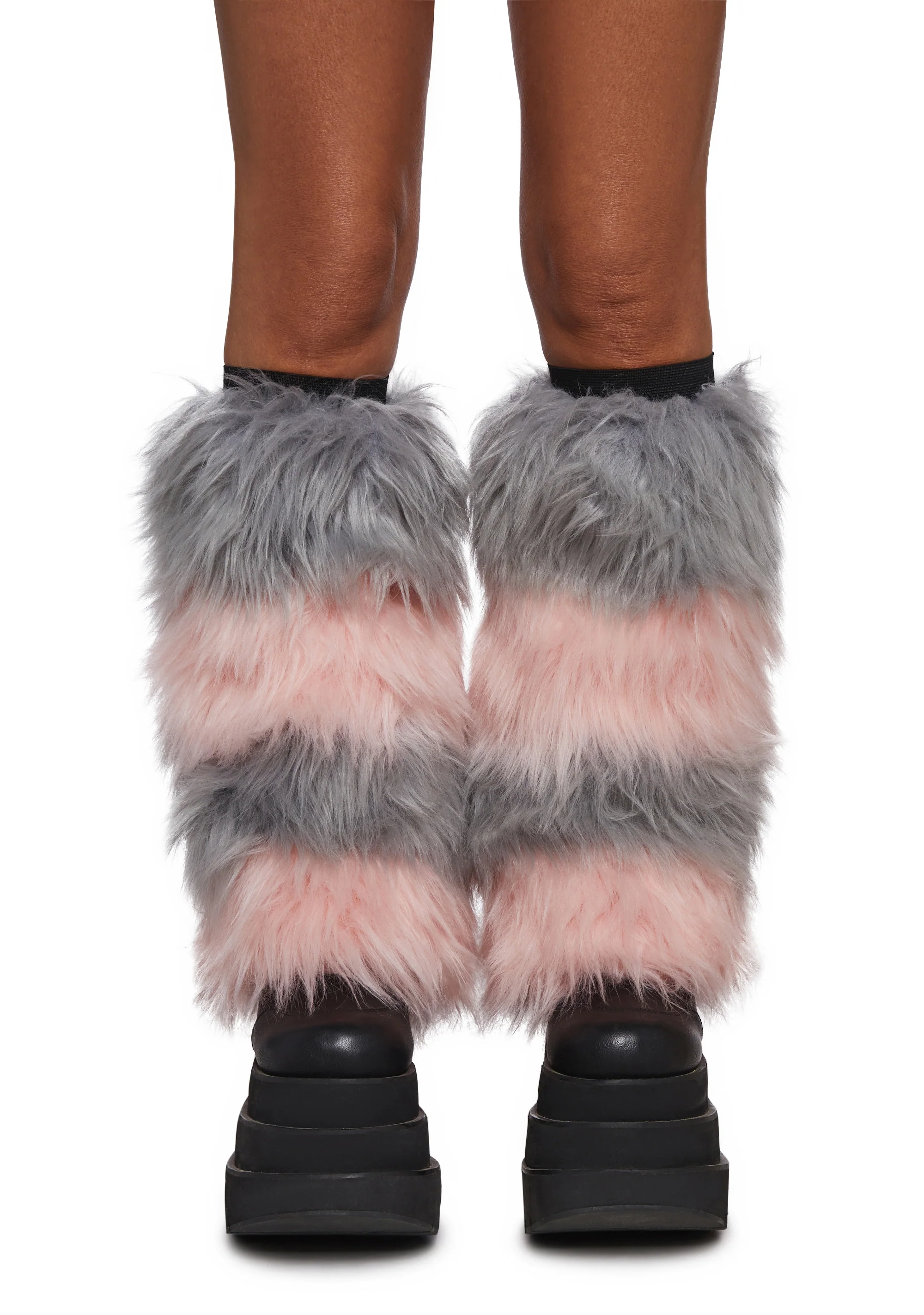 Your Digits Striped Fur Leg Warmers - Image 3