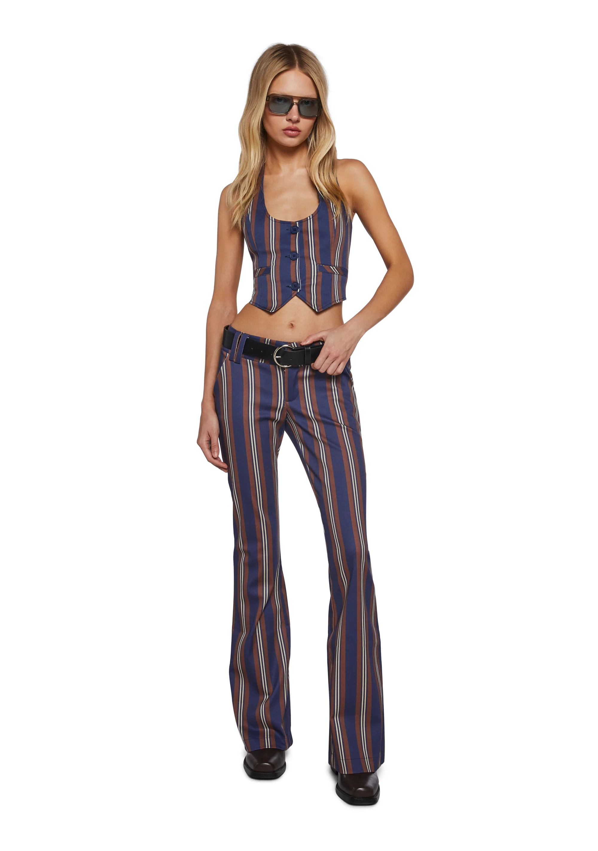 Soho Chic Striped Trousers - Image 2