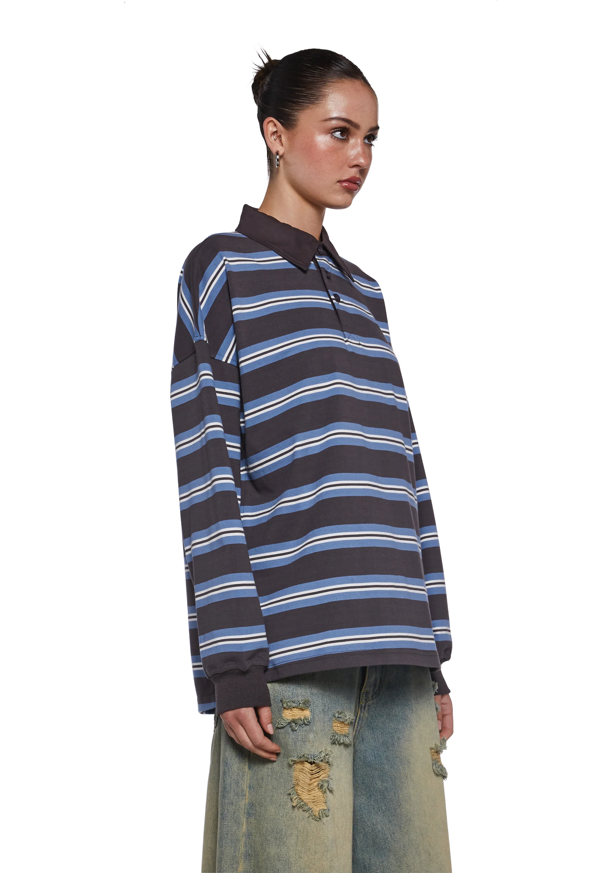 Status Update Oversized Rugby Top - Image 3