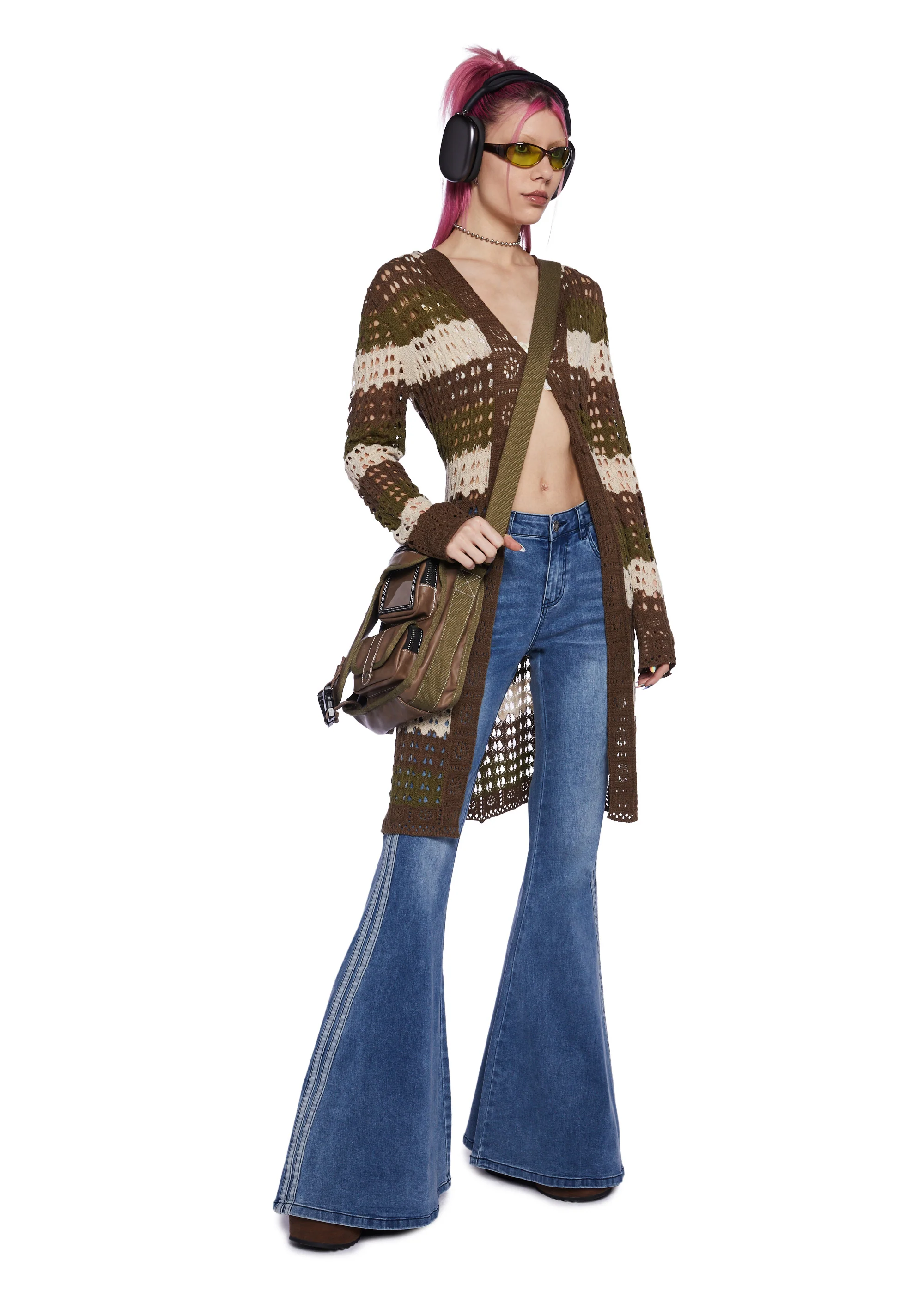 Striped Stunner Crochet Cardigan - Image 2