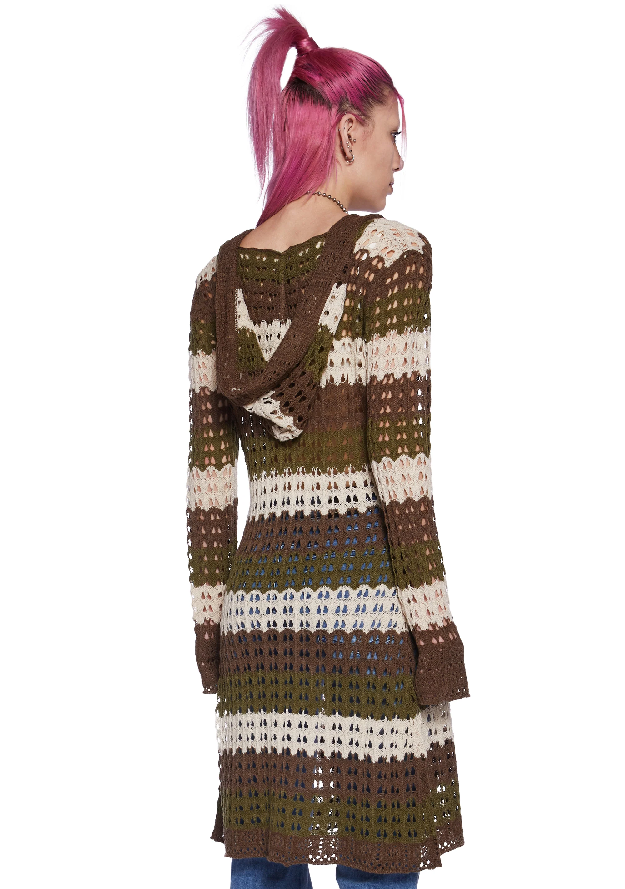 Striped Stunner Crochet Cardigan - Image 5