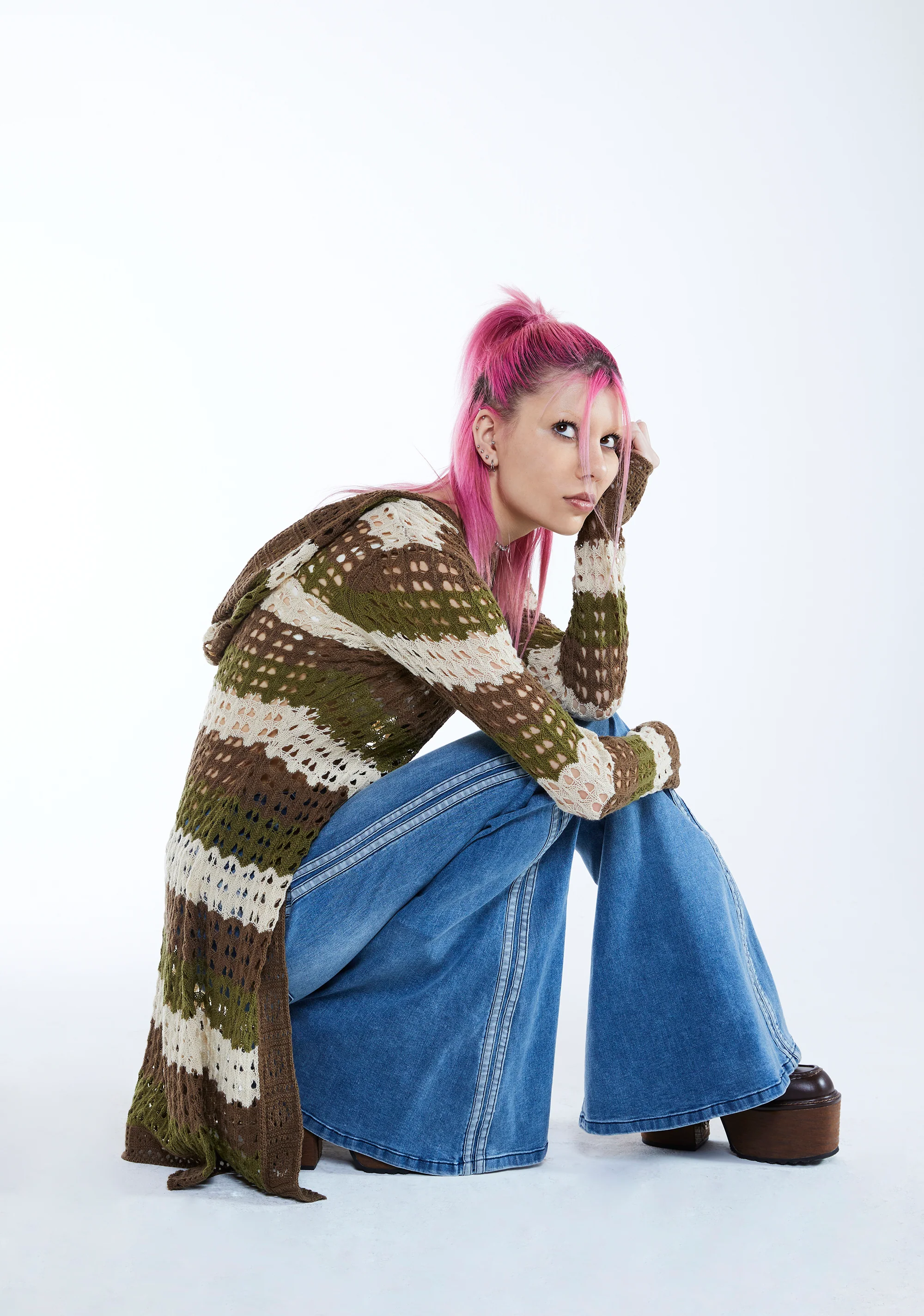 Striped Stunner Crochet Cardigan - Image 6