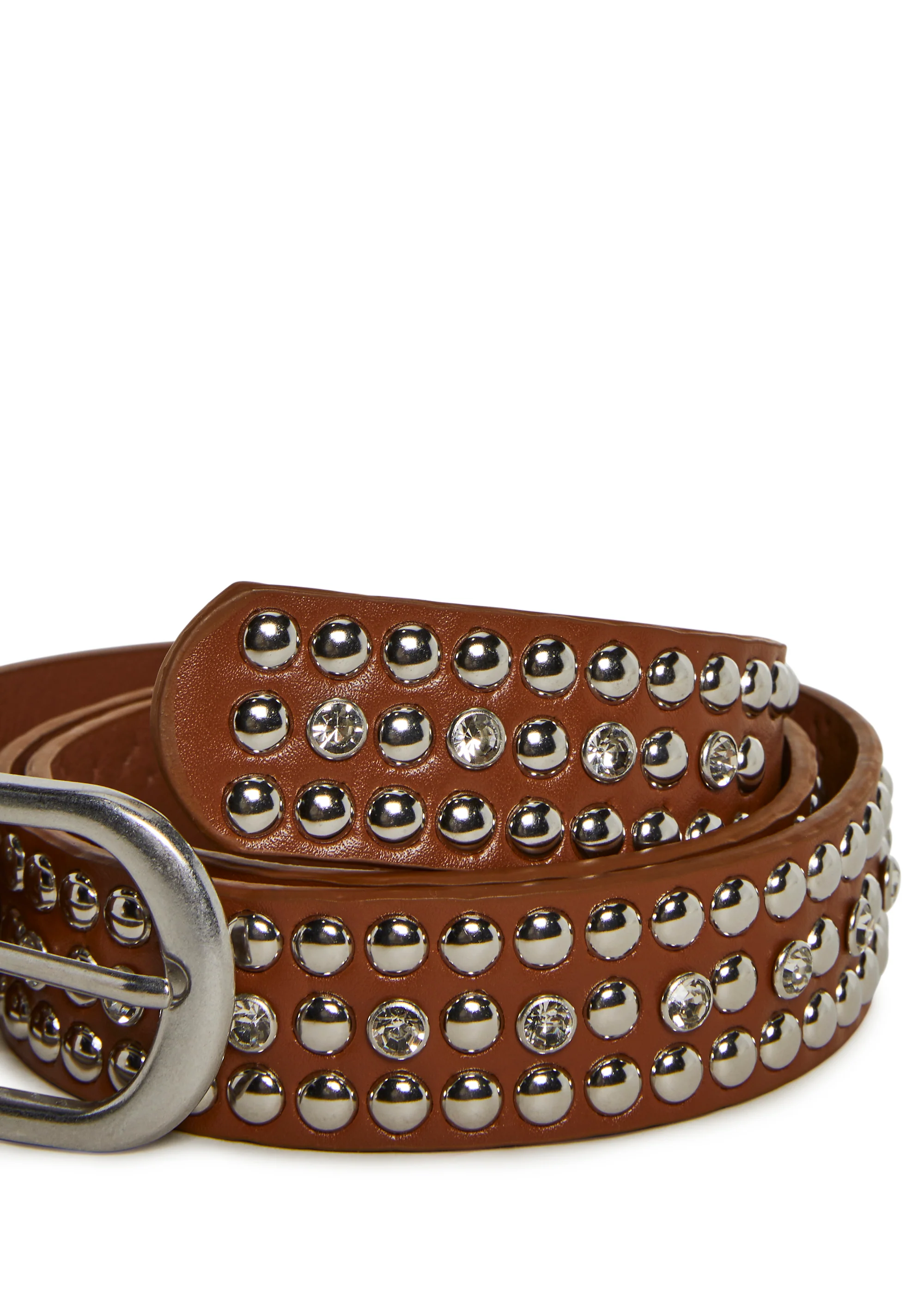 Wink Back Studded Belt - Brown - Image 6