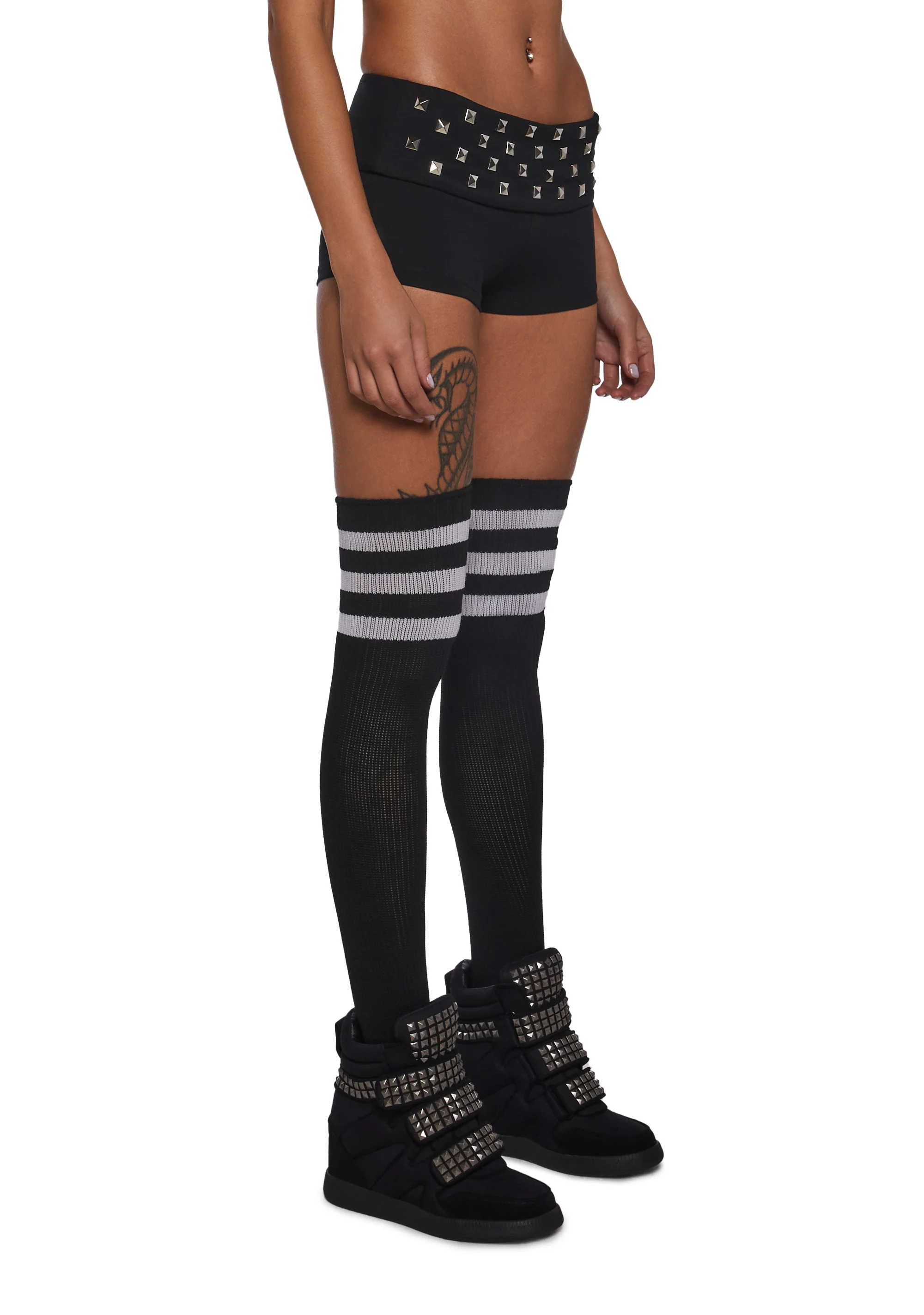 Aura Vibes Studded Mini Shorts - Image 3