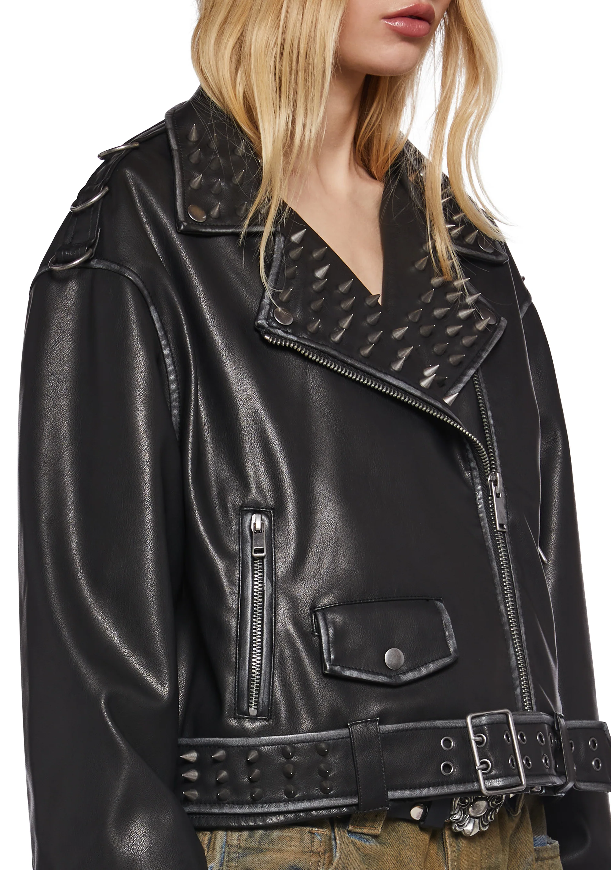 Decibel Love Studded Moto Jacket - Image 5