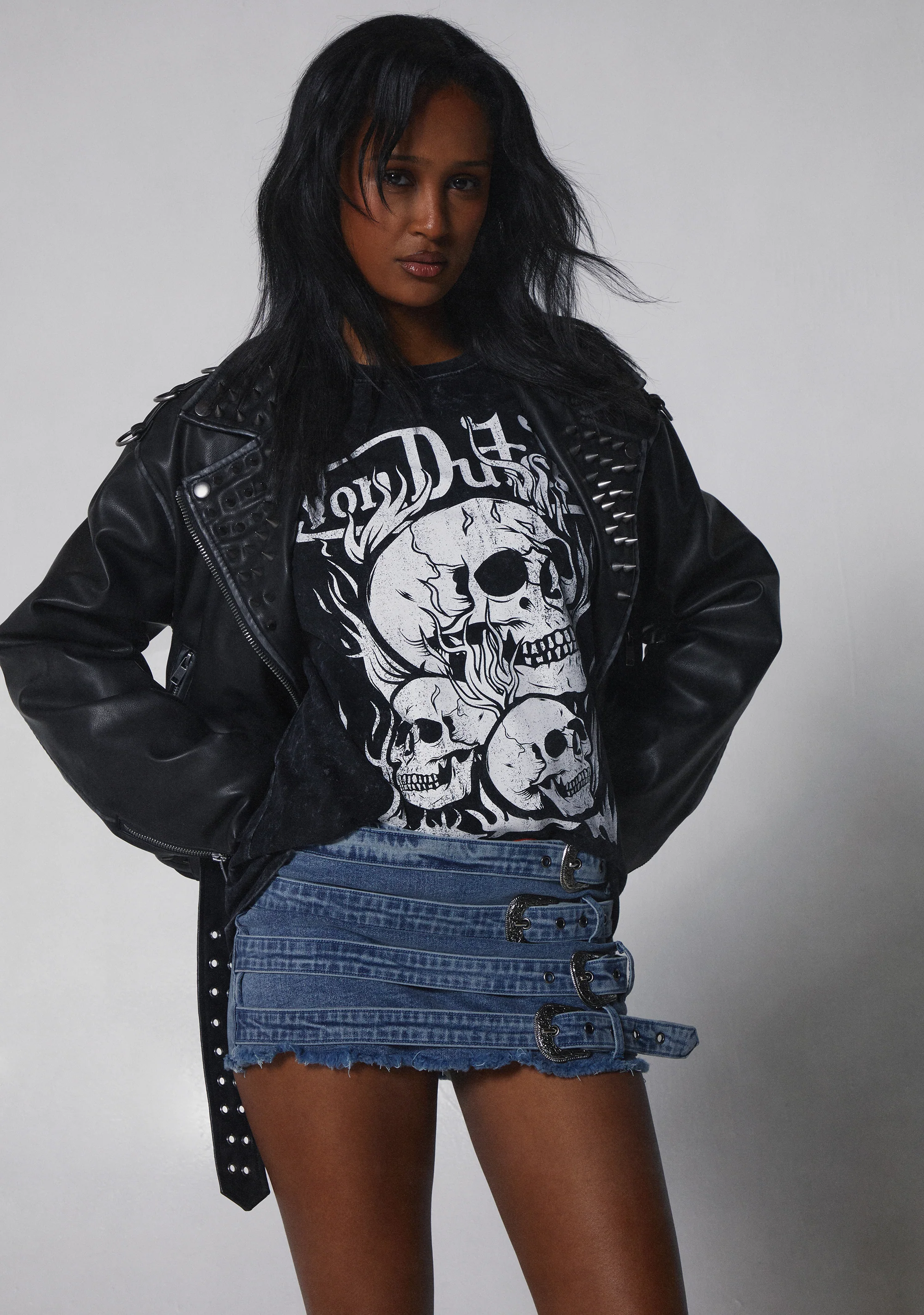 Decibel Love Studded Moto Jacket - Image 8
