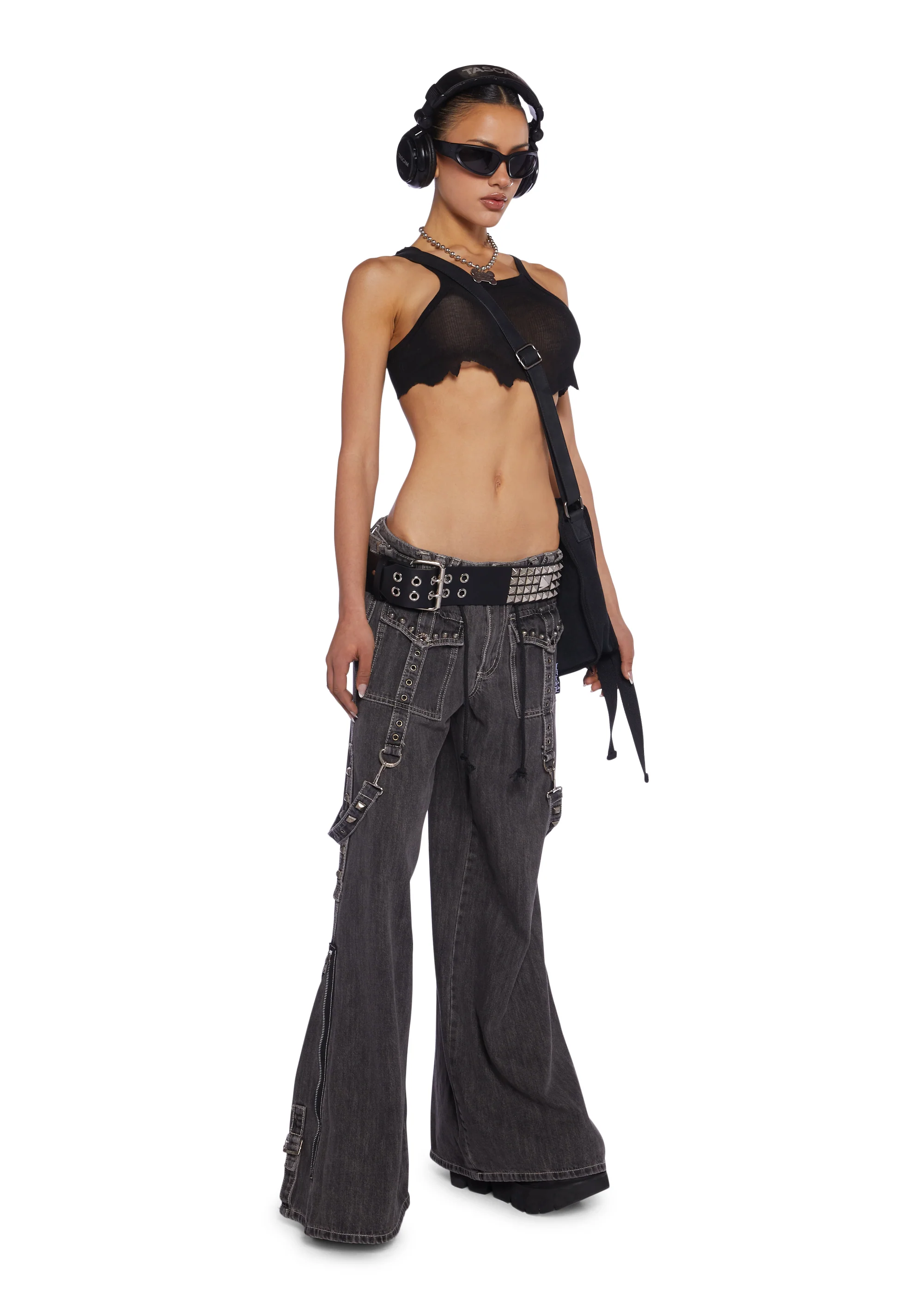 Studded Power Denim Pants - Image 2