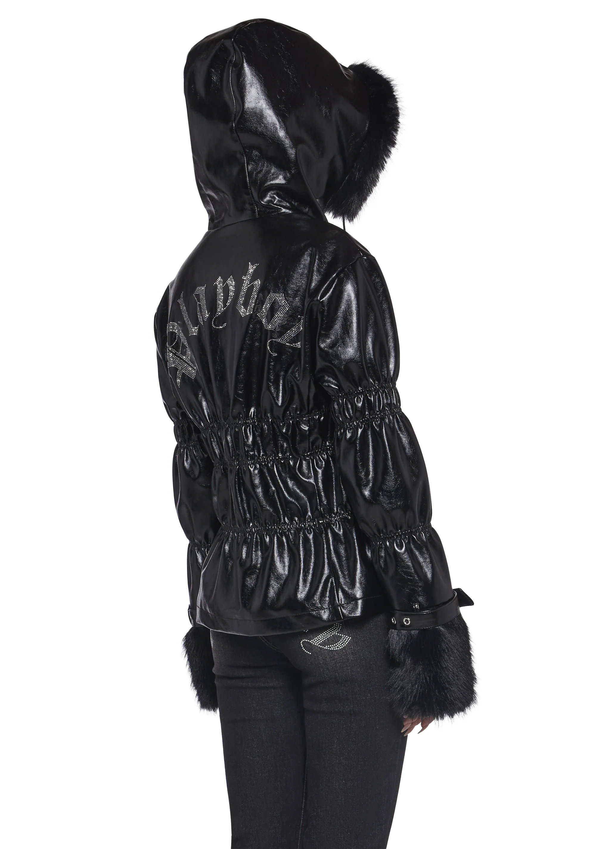 Puffer Jacket With Faux Fur Trim - Image 4