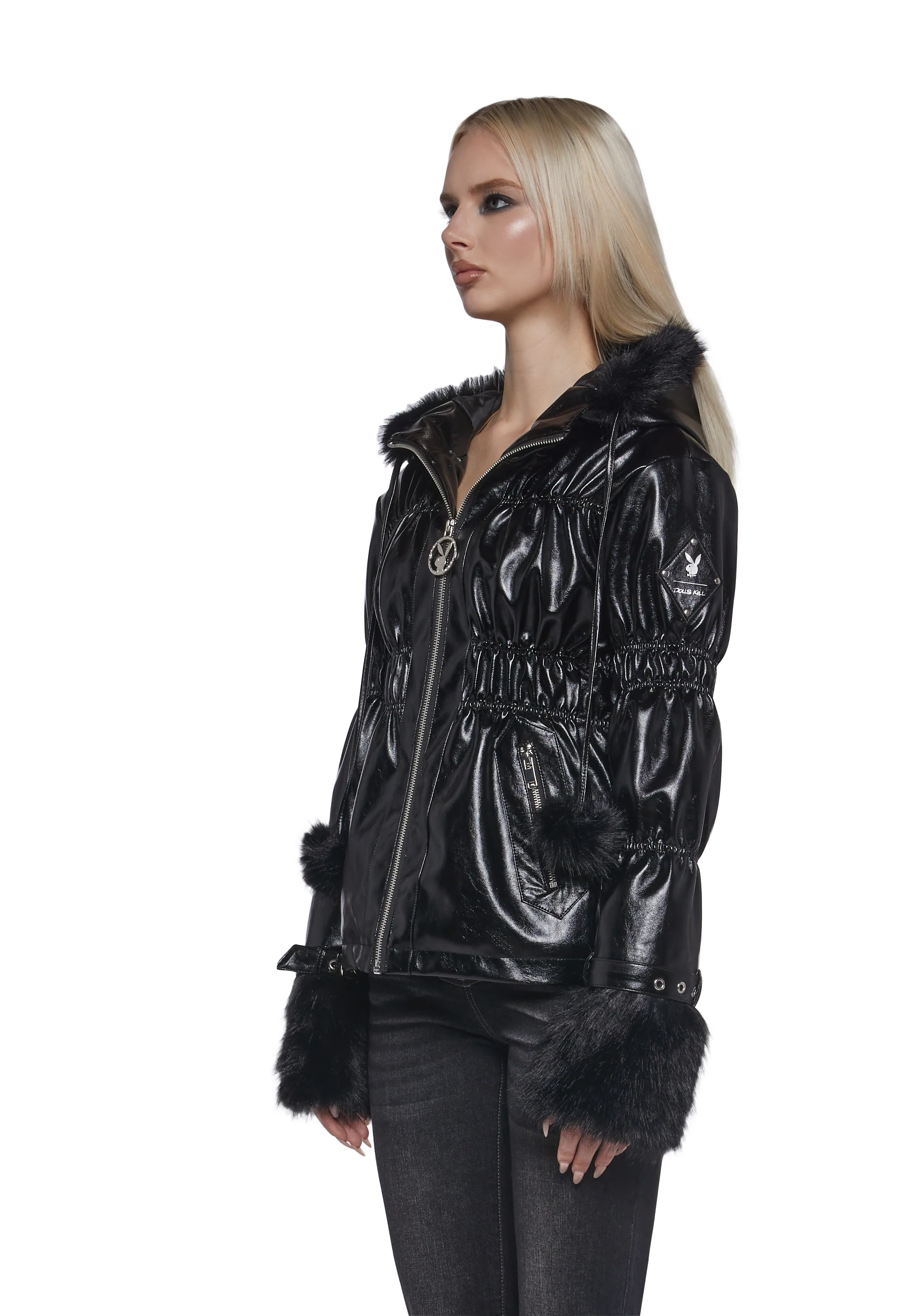 Puffer Jacket With Faux Fur Trim - Image 6