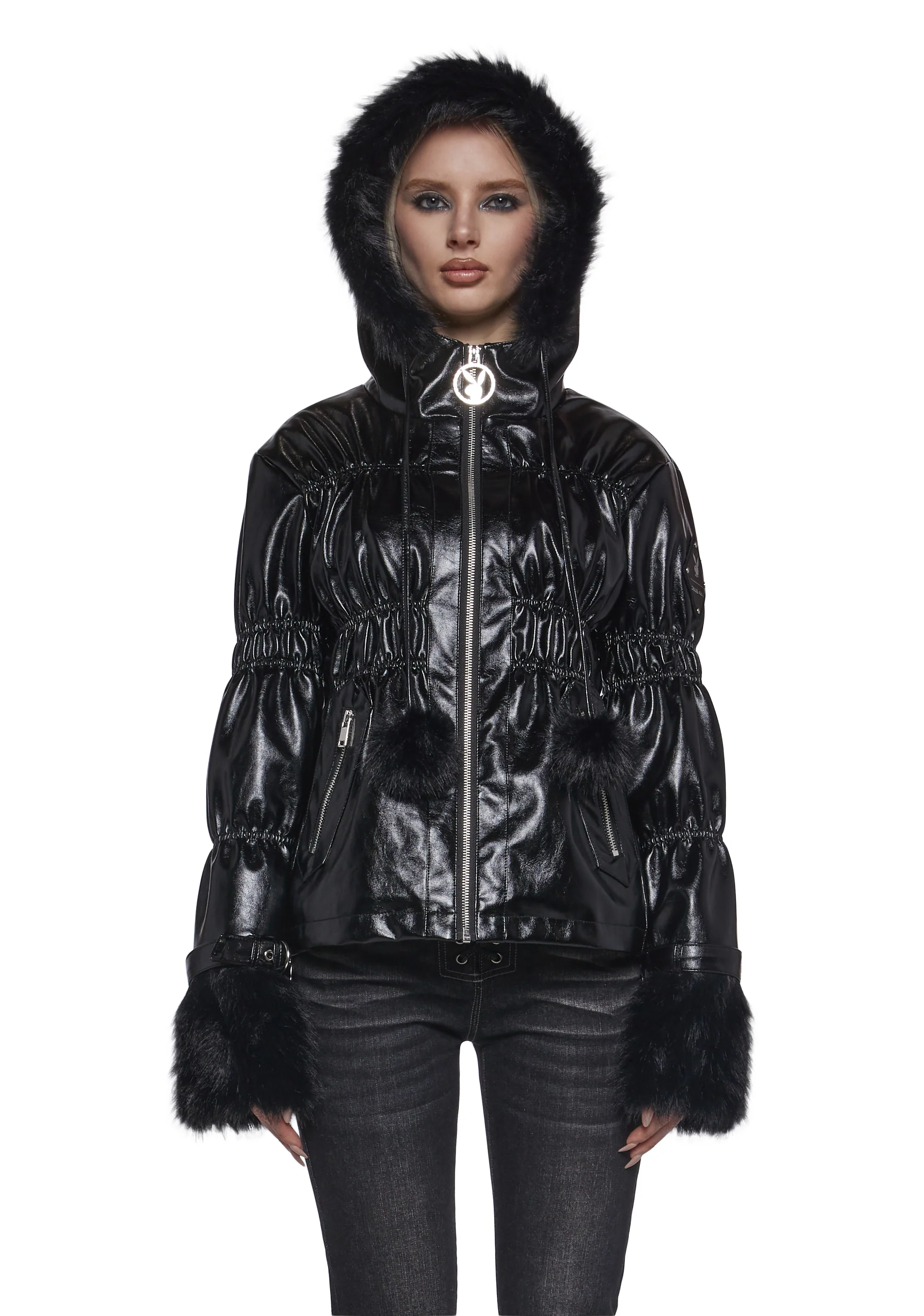 Puffer Jacket With Faux Fur Trim - Image 7