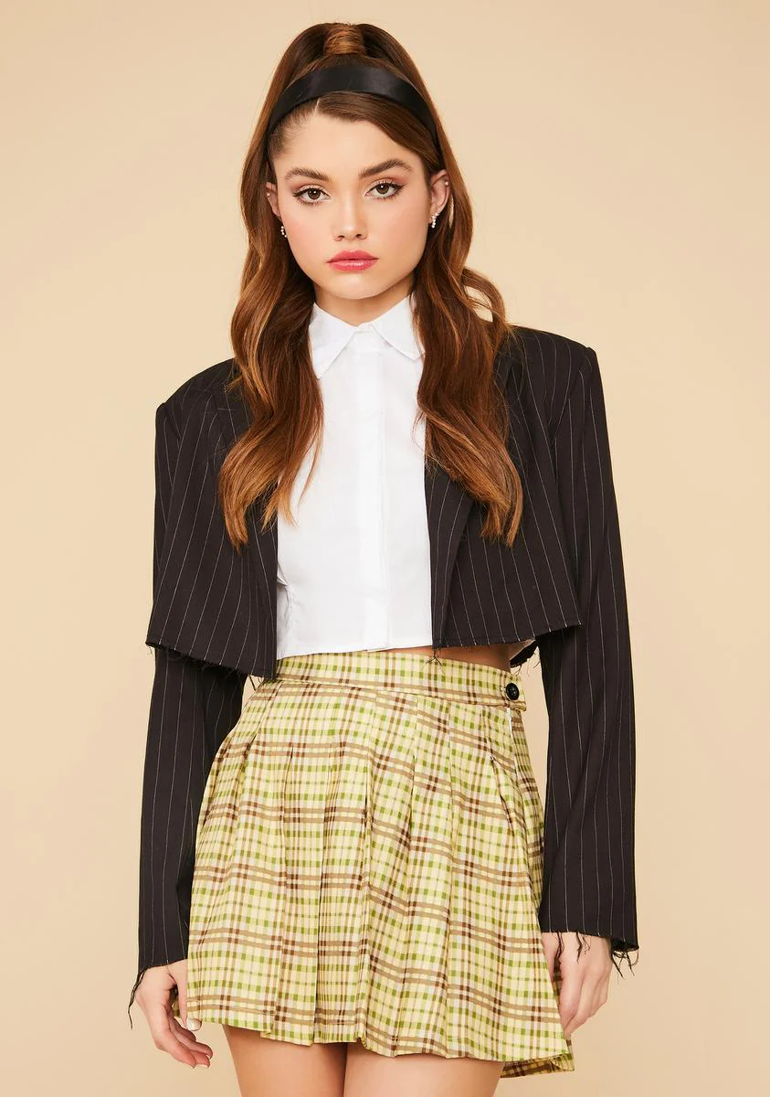 Study Date Plaid Pleated Mini Skirt - Image 2