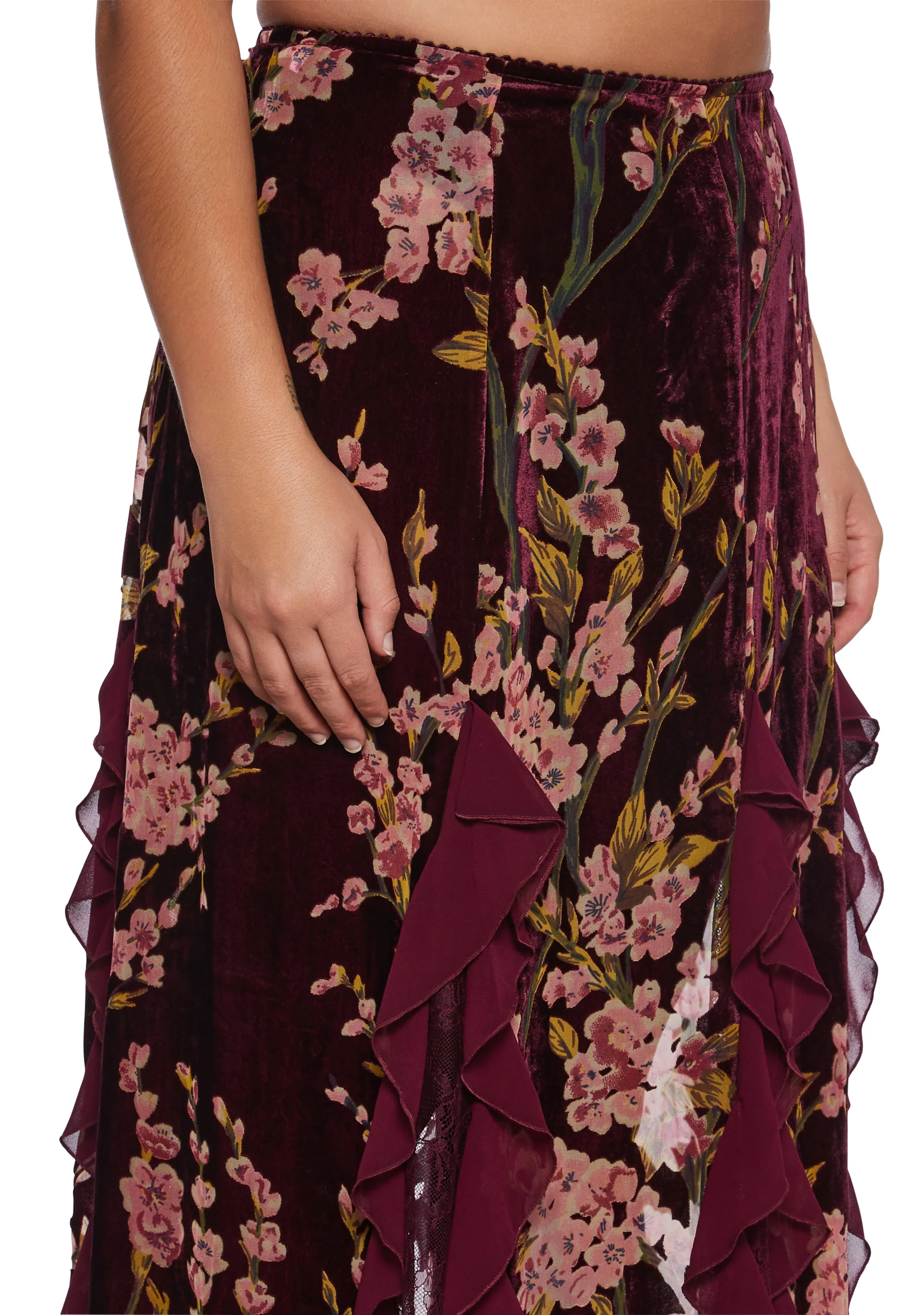Stumbled On Sublime Maxi Skirt  - Burgundy - Image 10