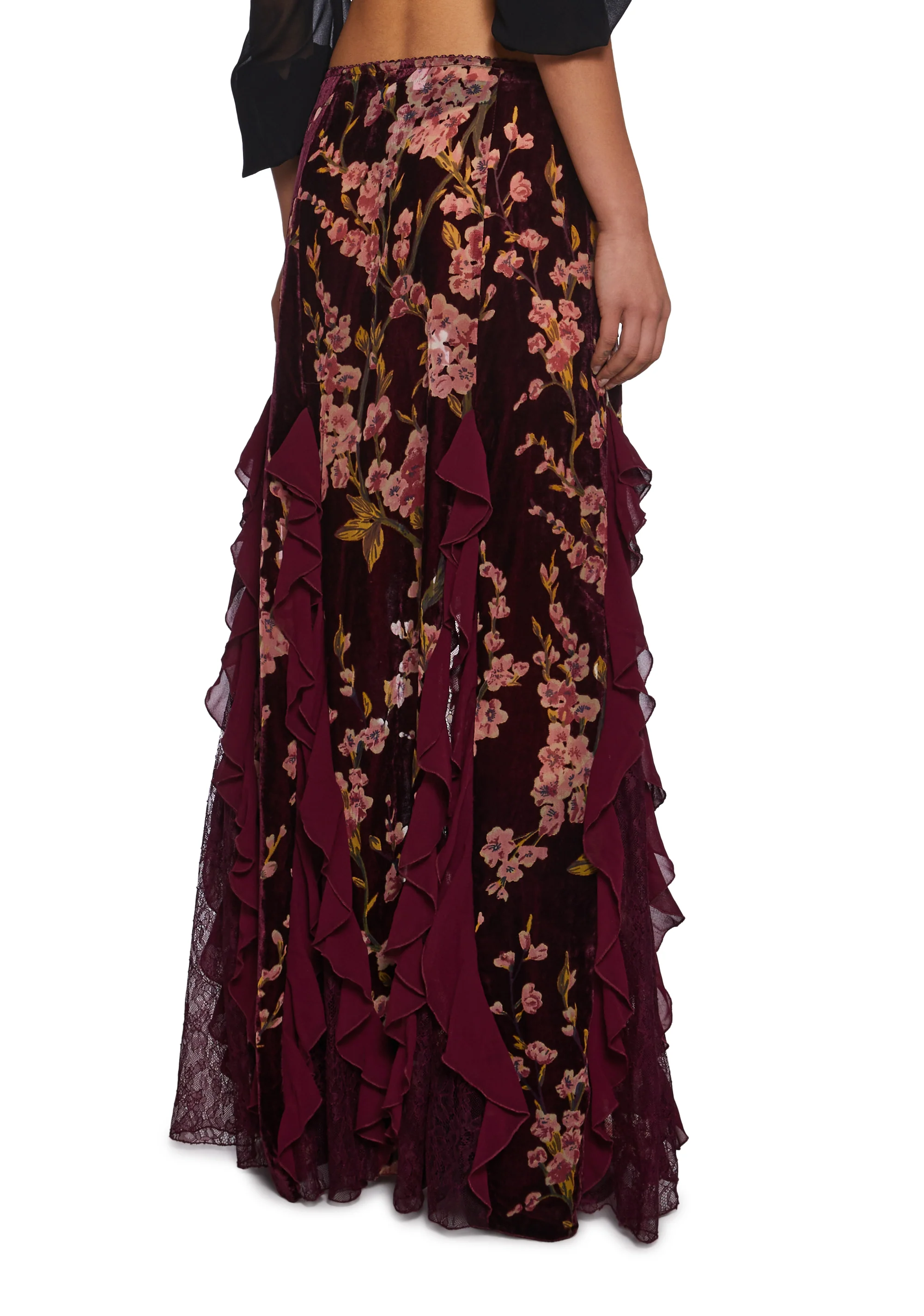 Stumbled On Sublime Maxi Skirt  - Burgundy - Image 4