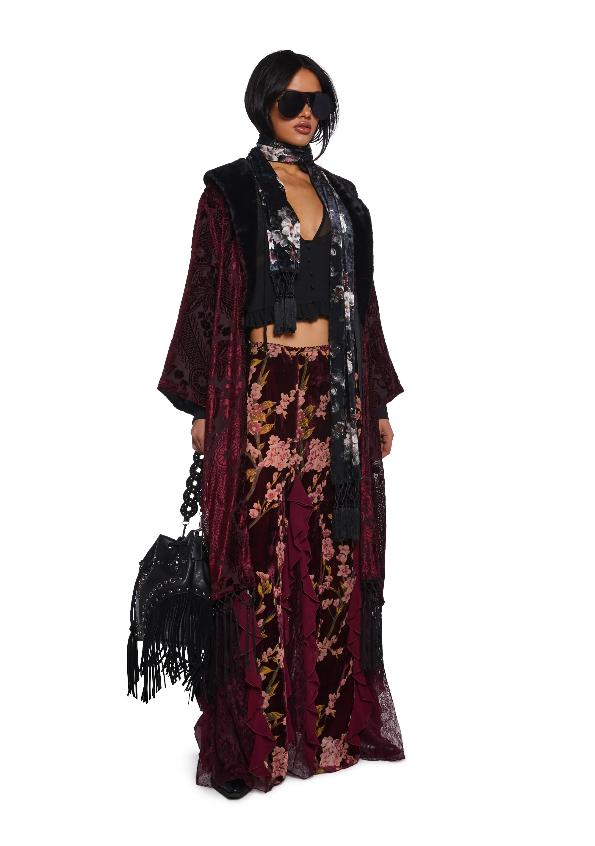 Stumbled On Sublime Maxi Skirt  - Burgundy - Image 5