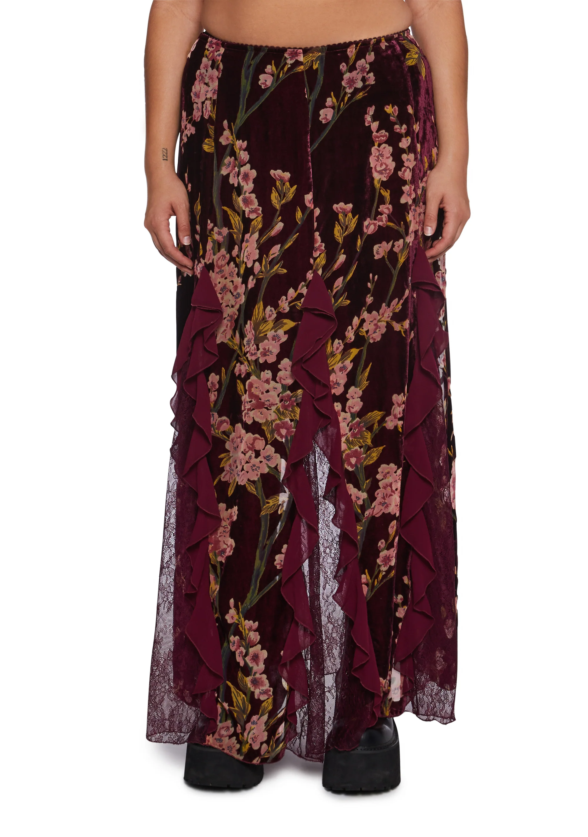 Stumbled On Sublime Maxi Skirt  - Burgundy - Image 6