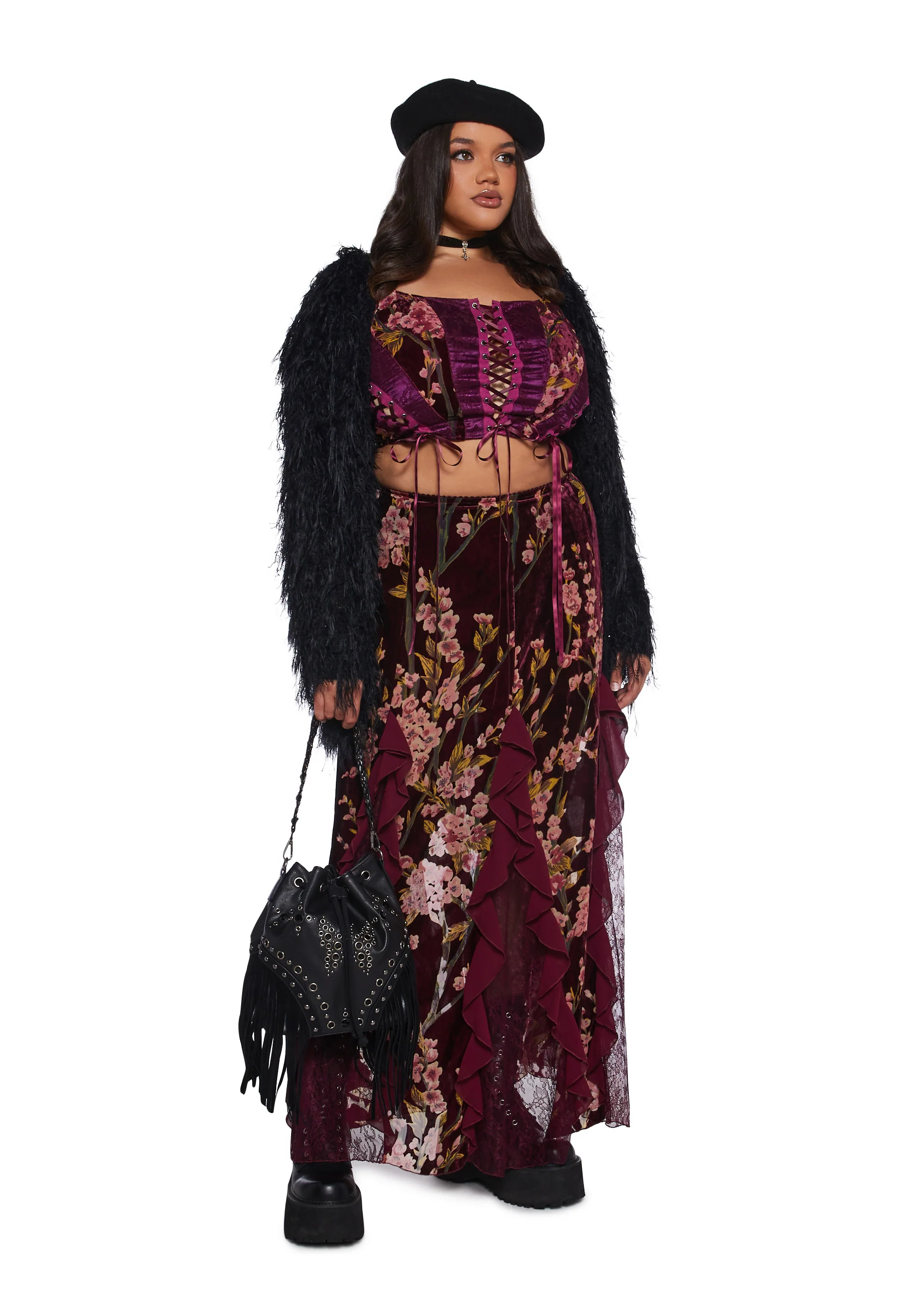Stumbled On Sublime Maxi Skirt  - Burgundy - Image 7