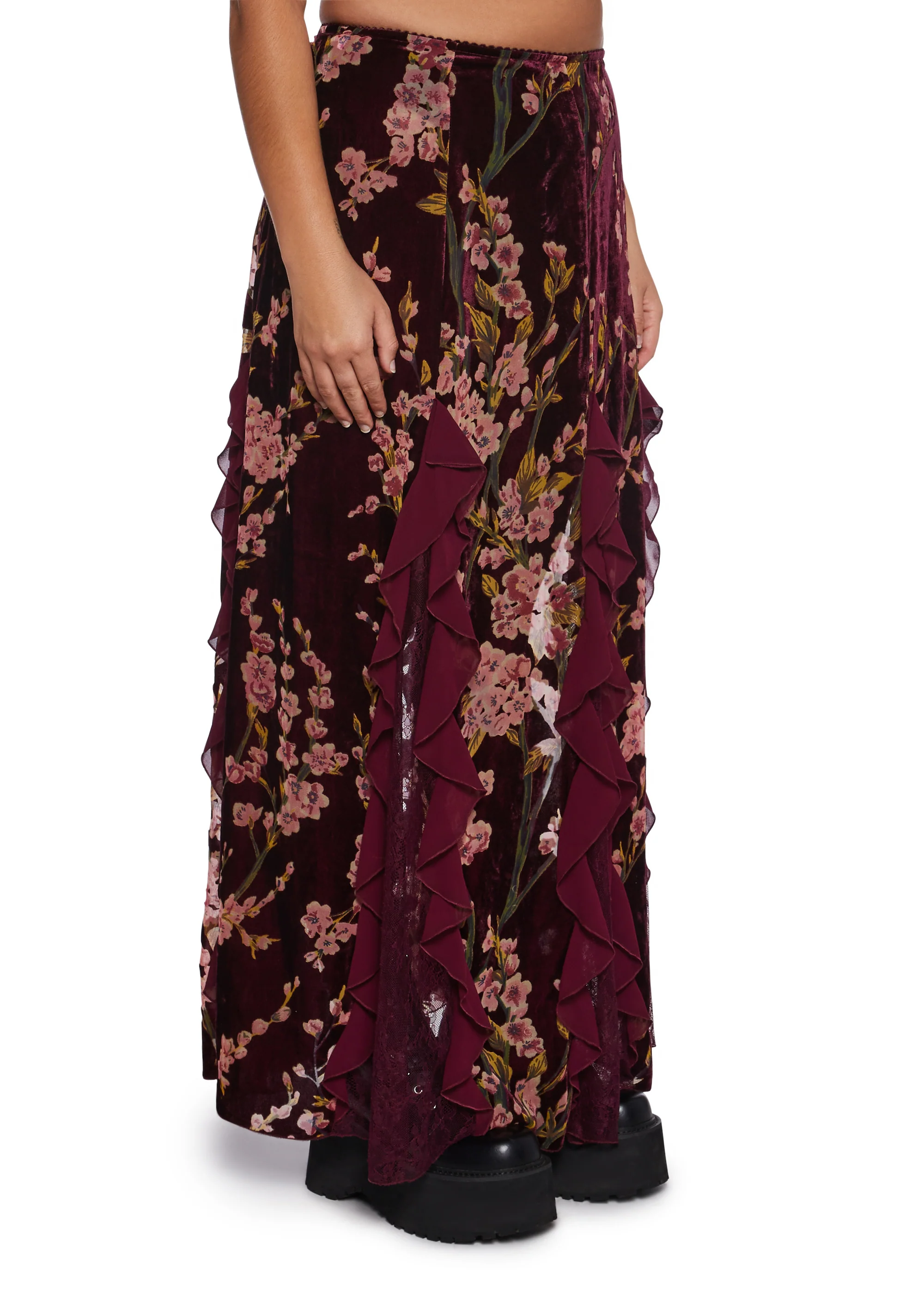 Stumbled On Sublime Maxi Skirt  - Burgundy - Image 8