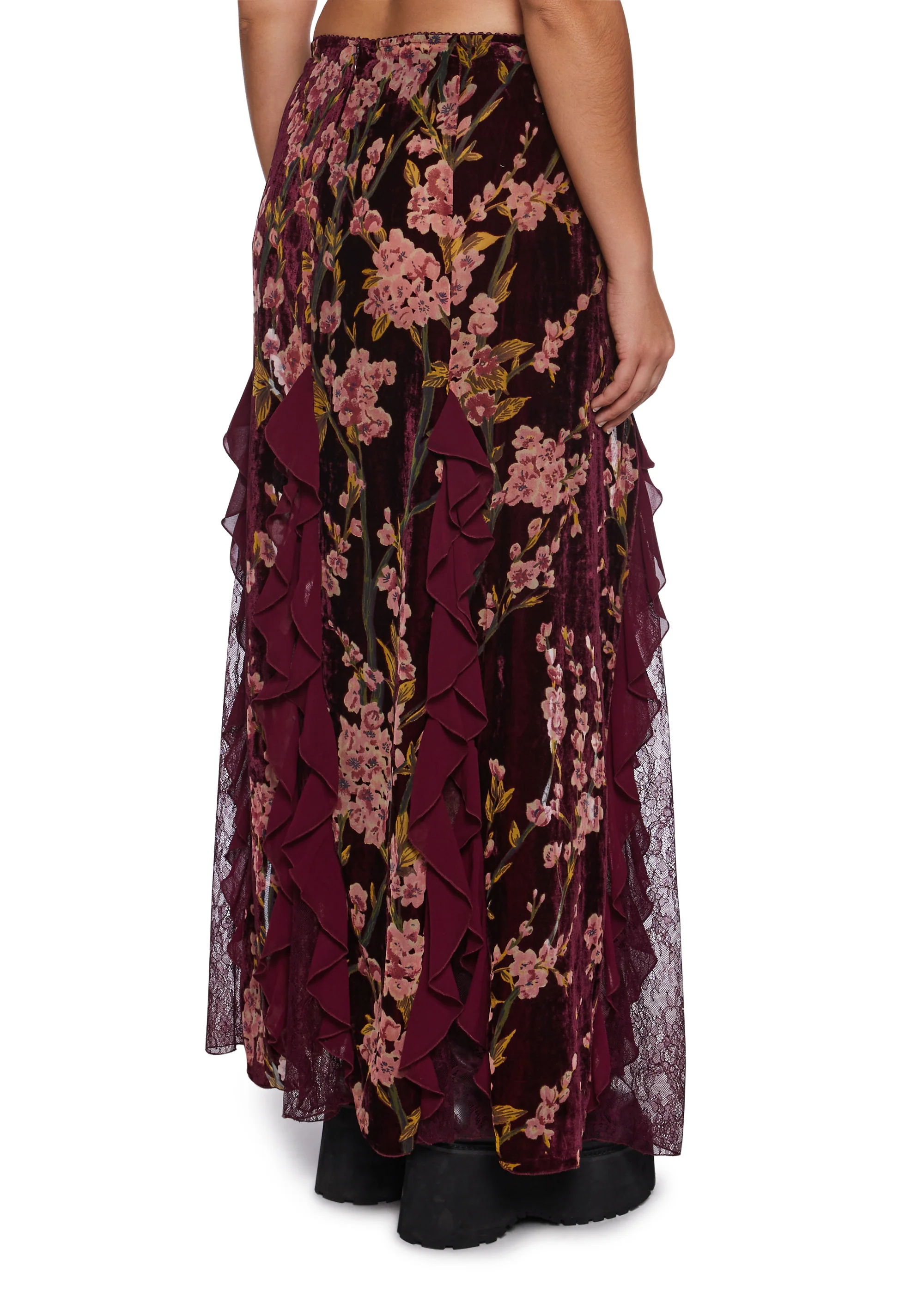 Stumbled On Sublime Maxi Skirt  - Burgundy - Image 9